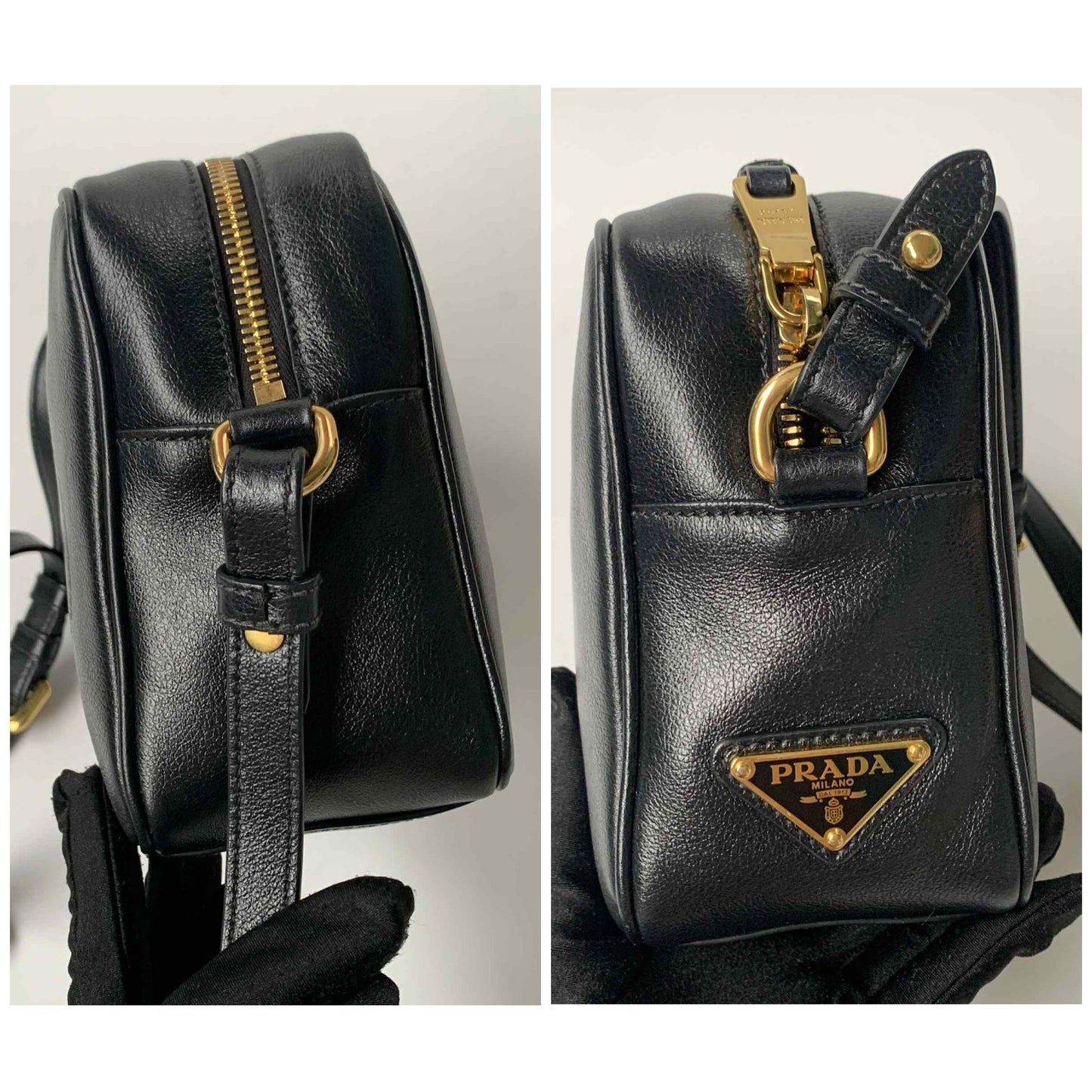 Prada Embossed Logo Camera Bag