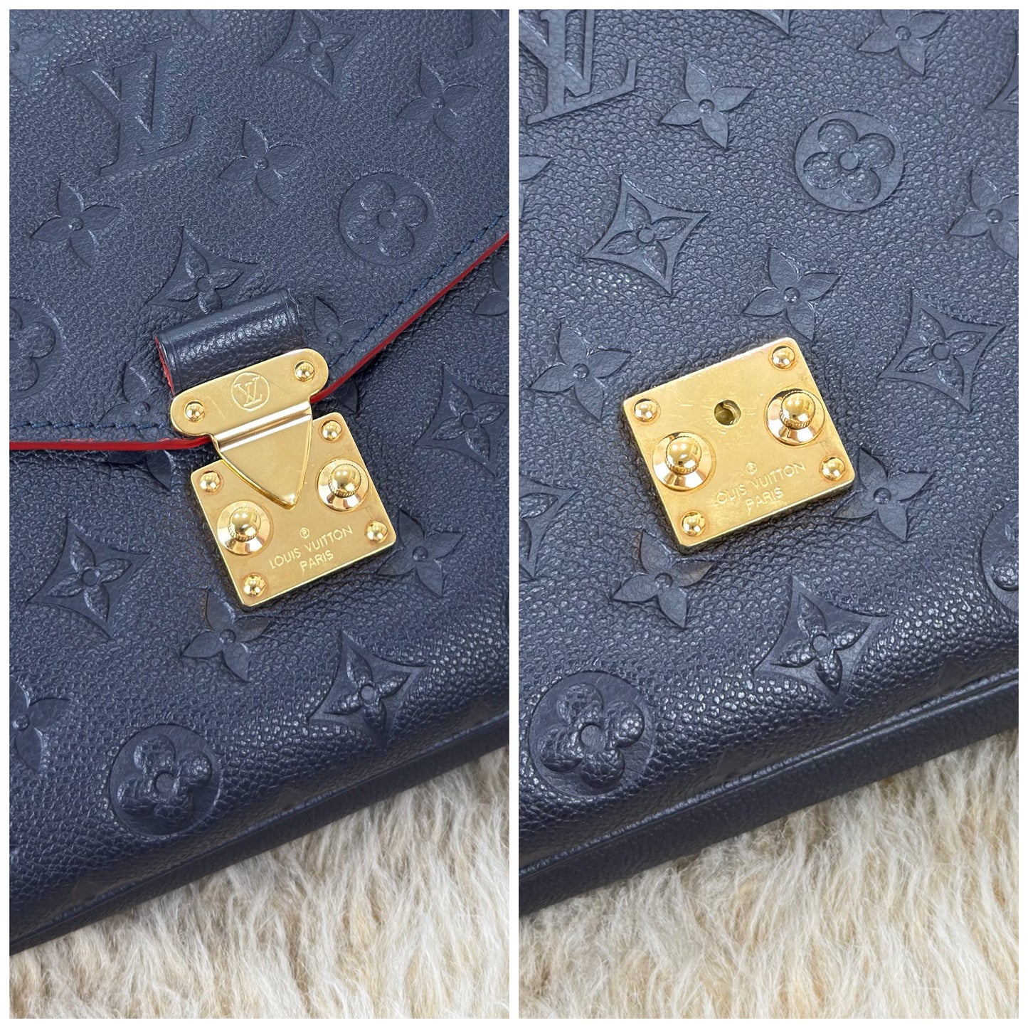 Louis Vuitton Pochette Métis In Marine Rouge
Monogram Empreinte