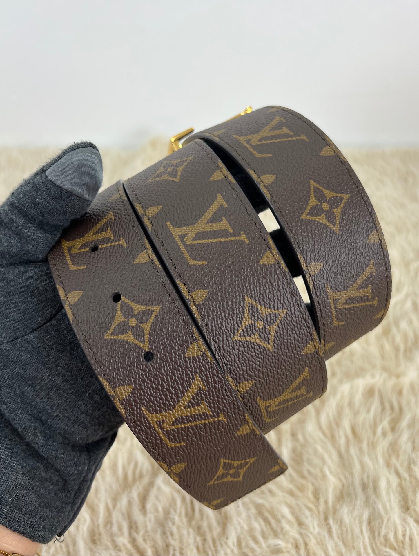Louis Vuitton Monogram Canvas LV Initiales Reversible Belt 90/36