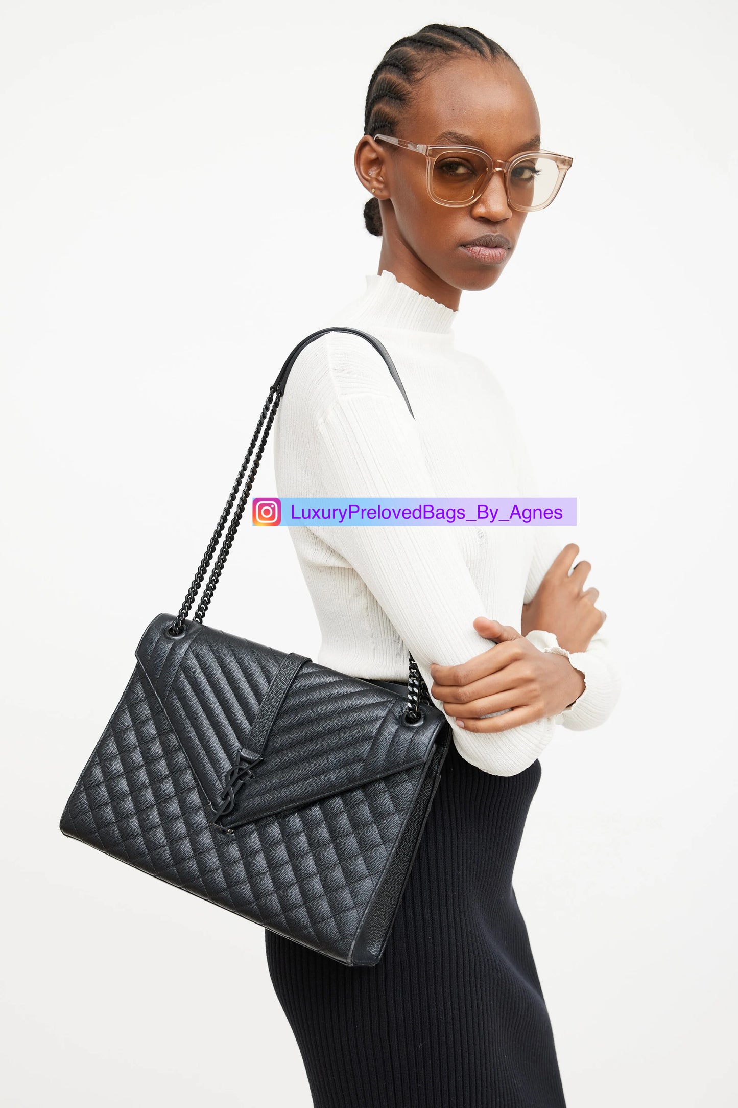 Saint Laurent Monogram Quilted Envelope Large