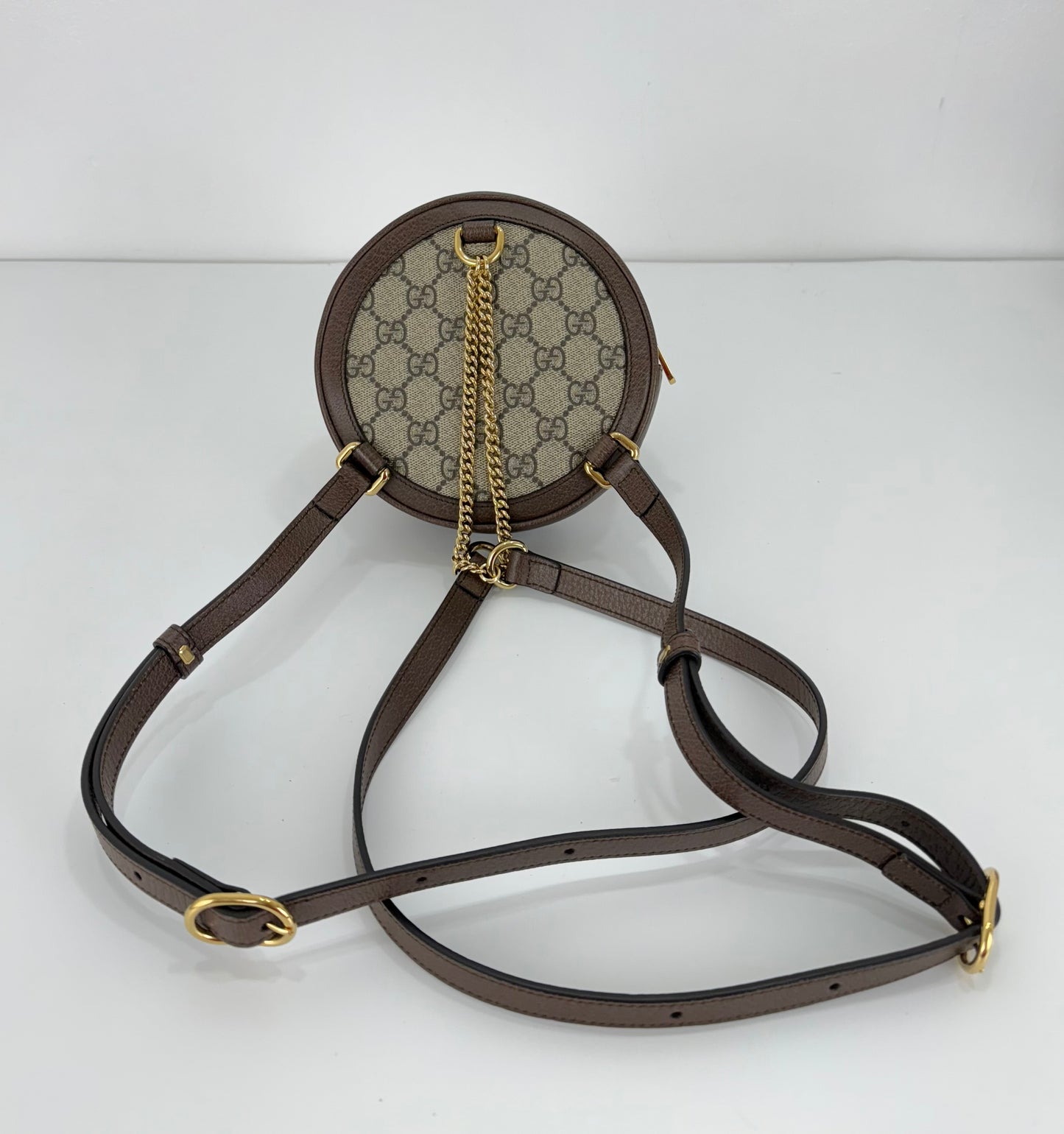 Gucci Mini GG Supreme Round Ophidia Backpack
