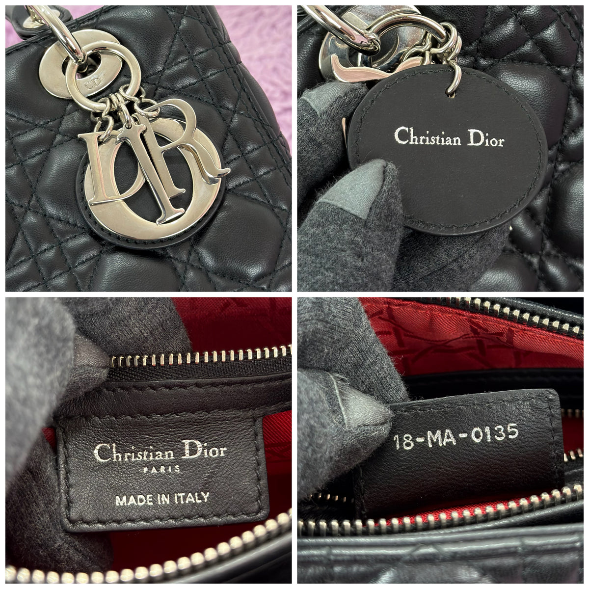 Dior Medium Lady Dior Cannage Lambskin