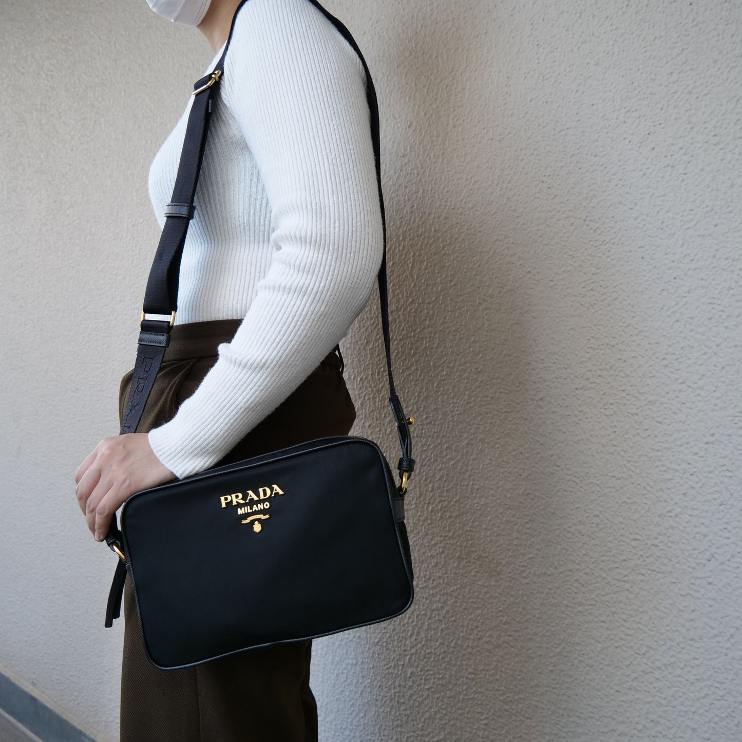 Prada Black Tessuto Nylon Camera Bag 1BH089