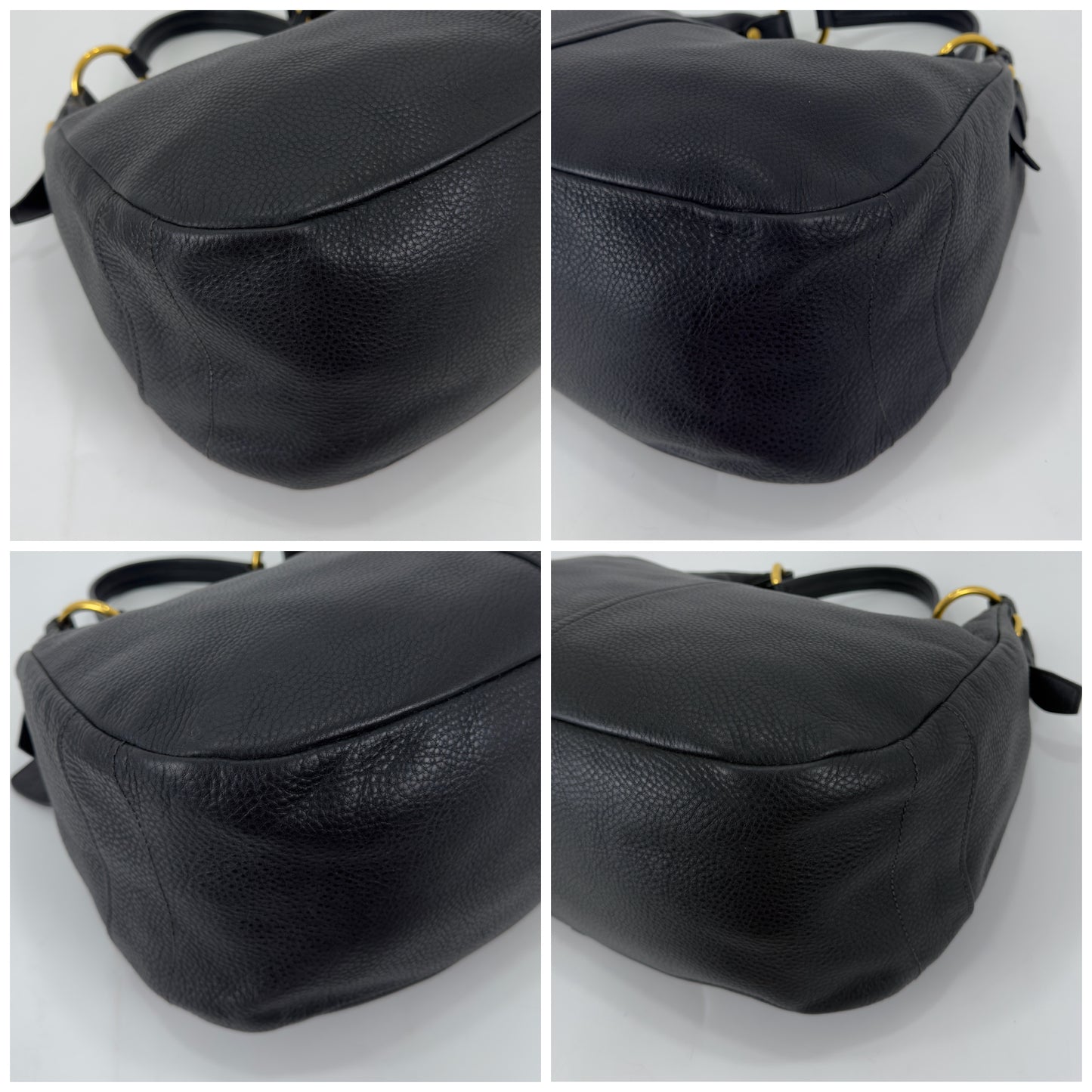 Prada Vitello Daino Zip Hobo Bag