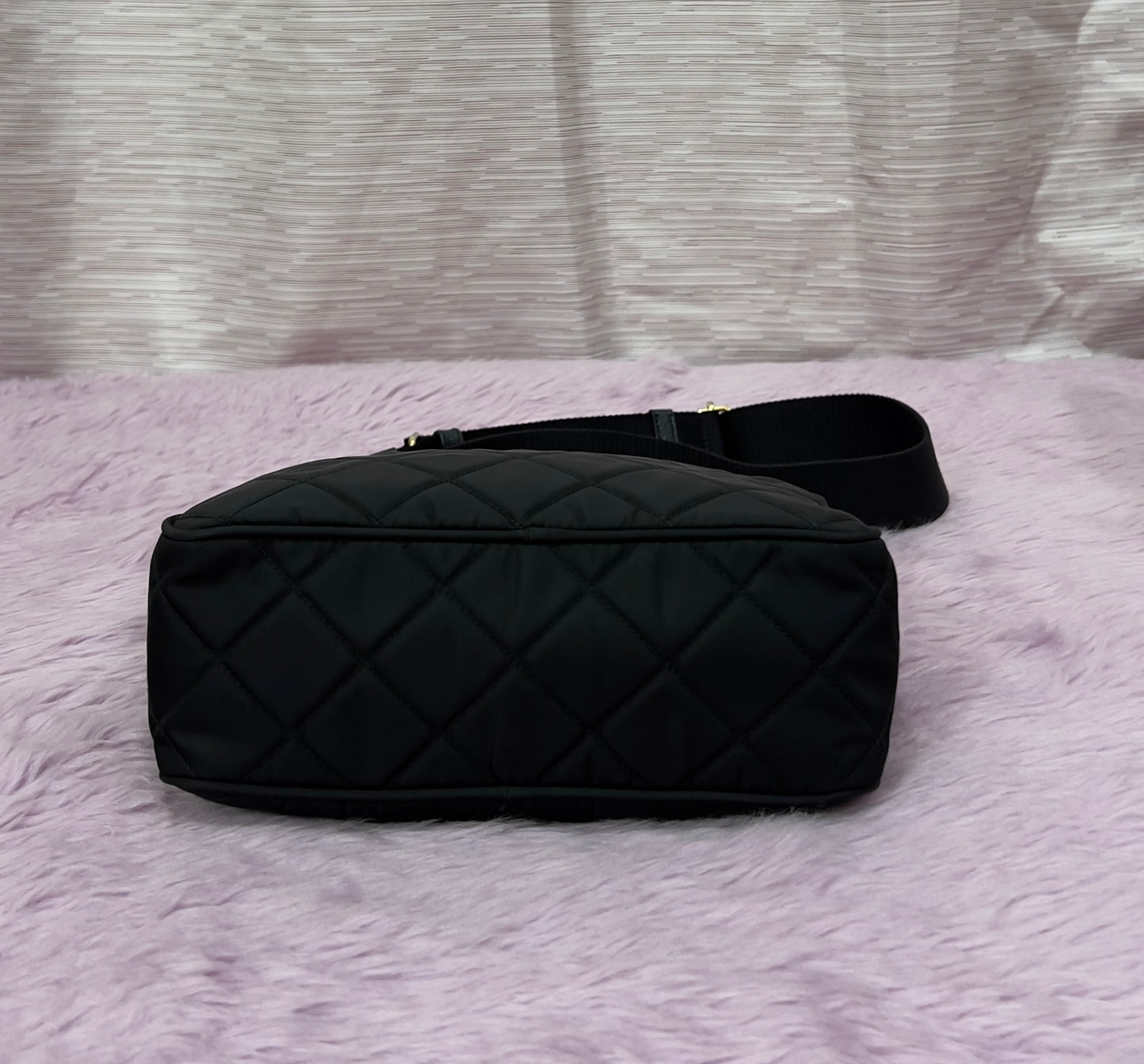 Prada Tessuto Black Quilted Camera Bag