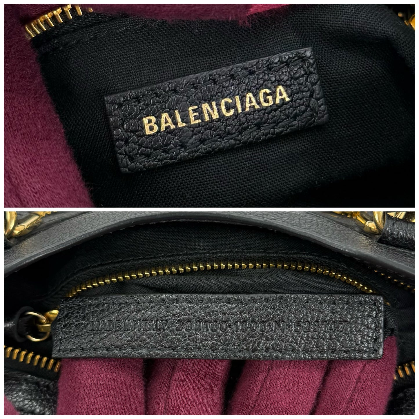 Balenciaga Black Leather Mini Classic Metallic
Edge City Bag