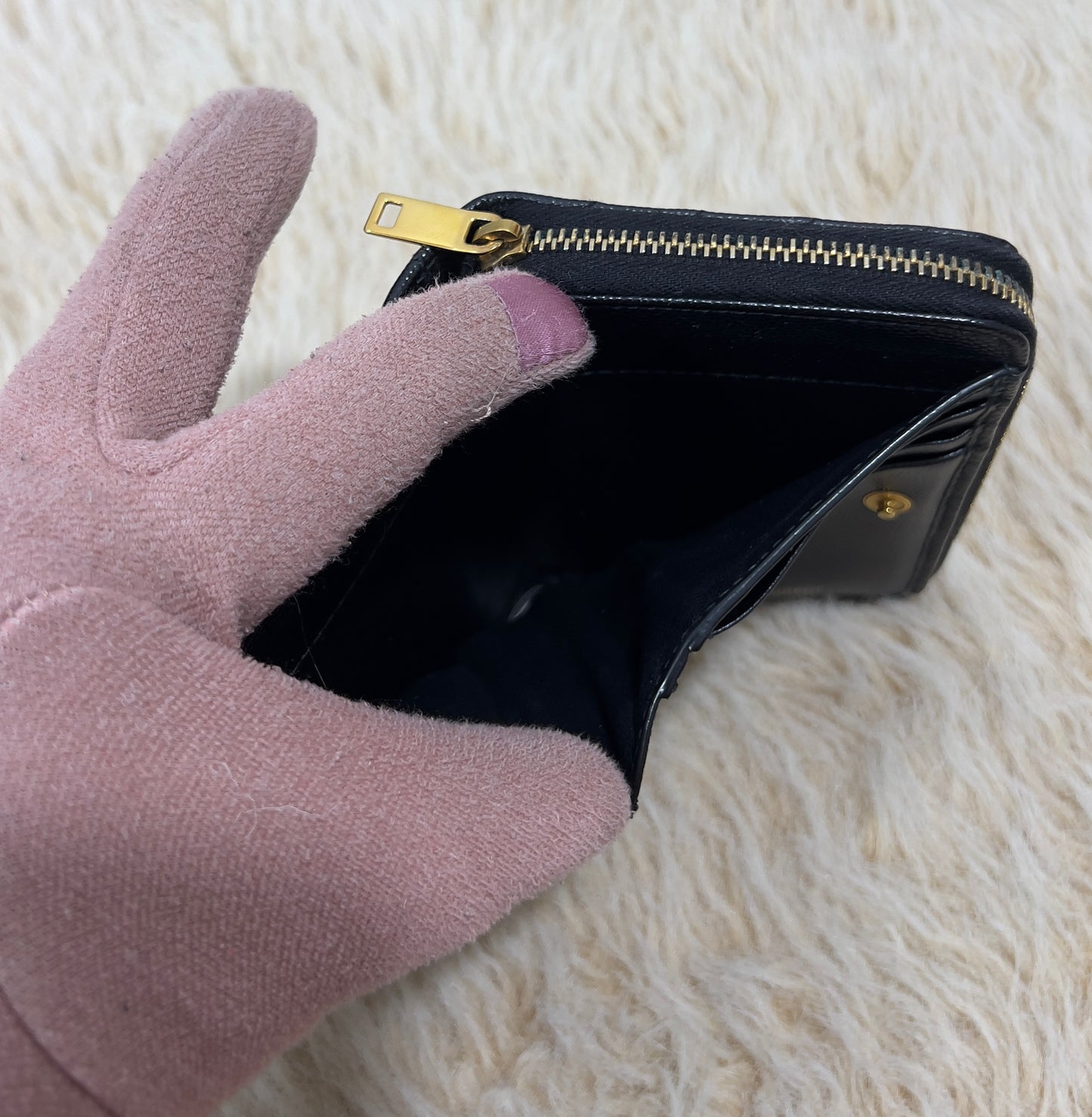 Saint Laurent Cassandre Matelassé Compact Zip Around Wallet