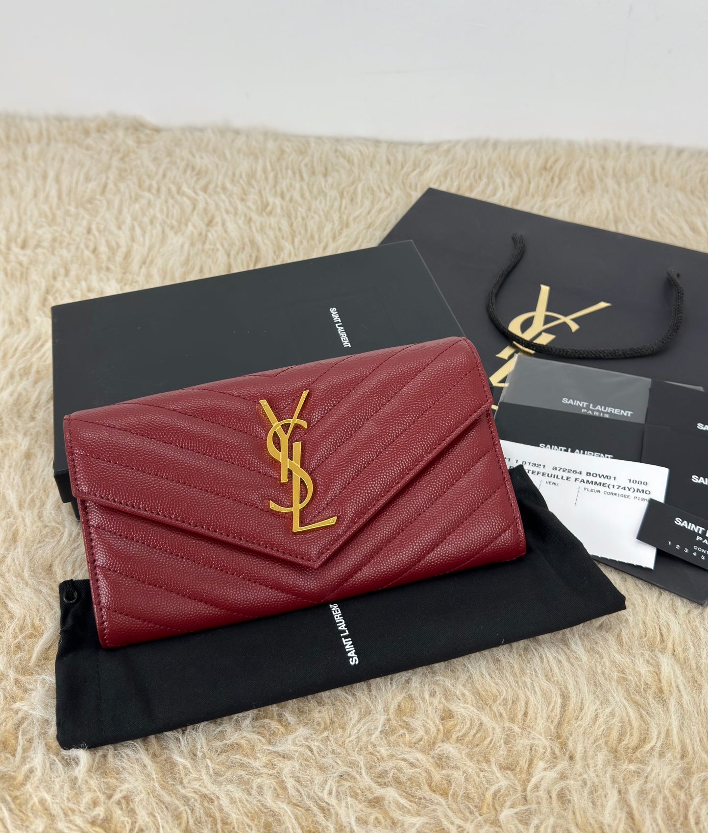 Ysl Yves Saint Laurent Cassandre Matellase Large Flap Wallet
