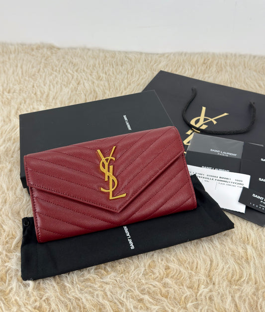 Ysl Yves Saint Laurent Cassandre Matellase Large Flap Wallet