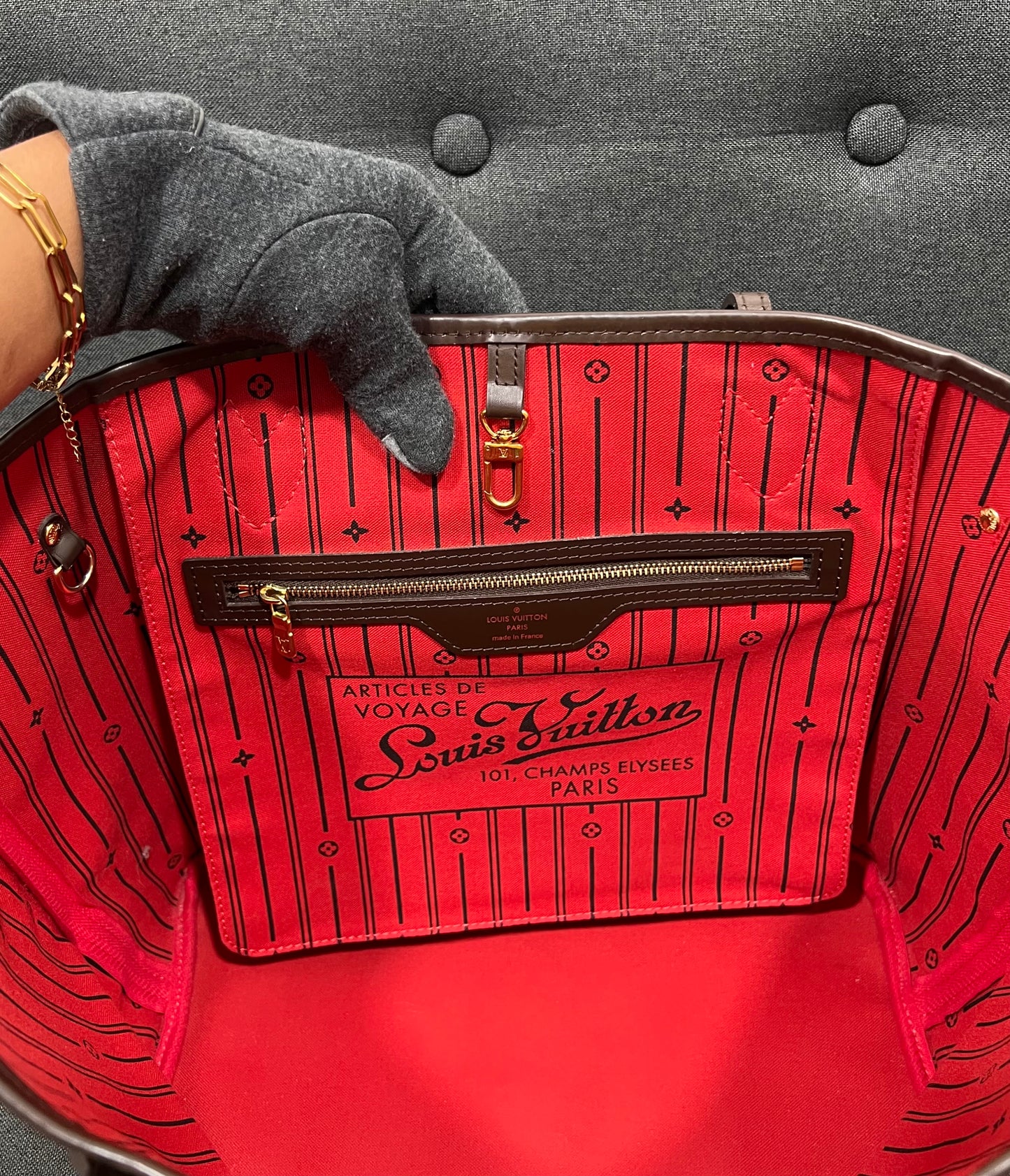 Louis Vuitton Neverfull MM Damier Ebene With Pouch