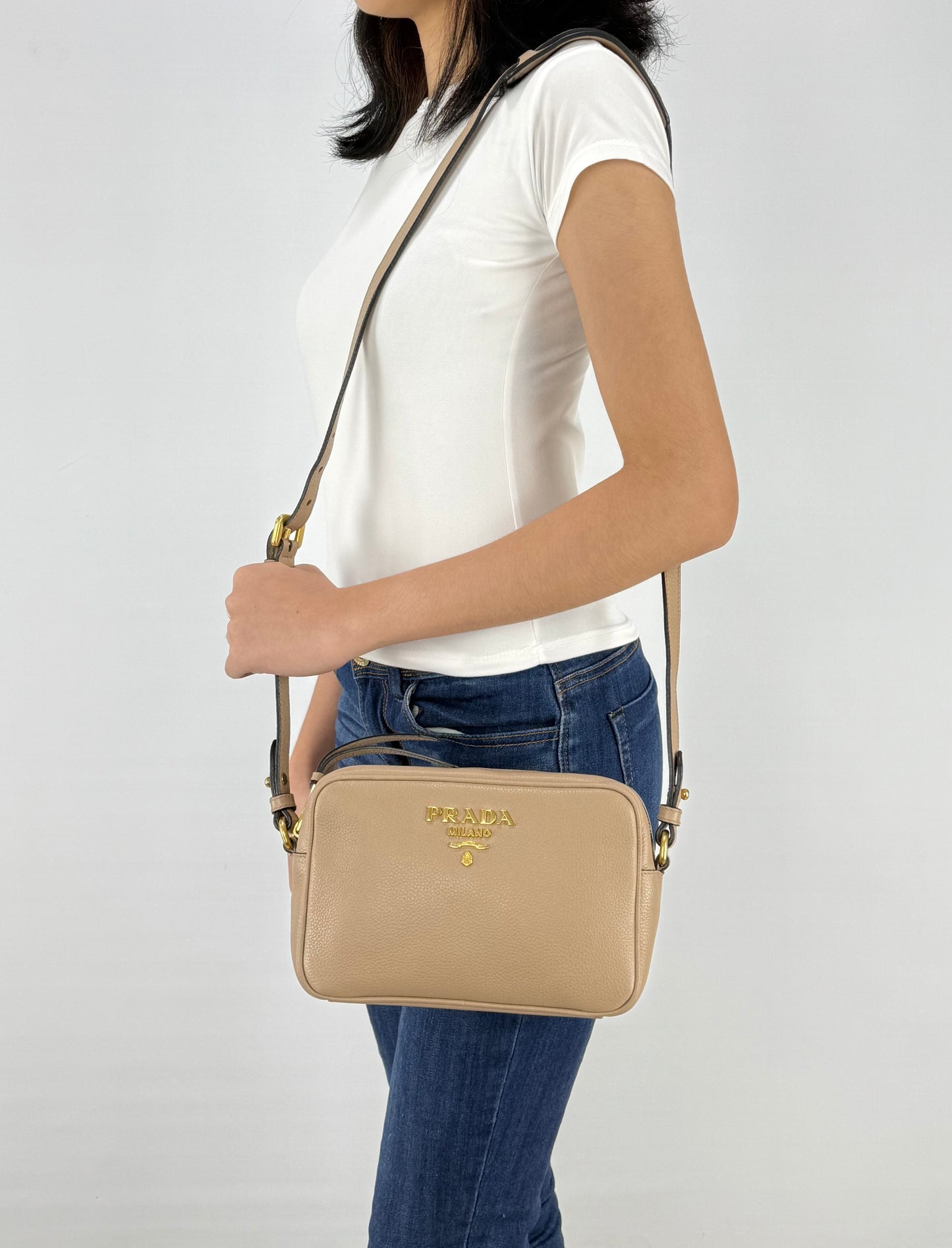 Prada Vitello Phenix Leather Cammeo Small Size