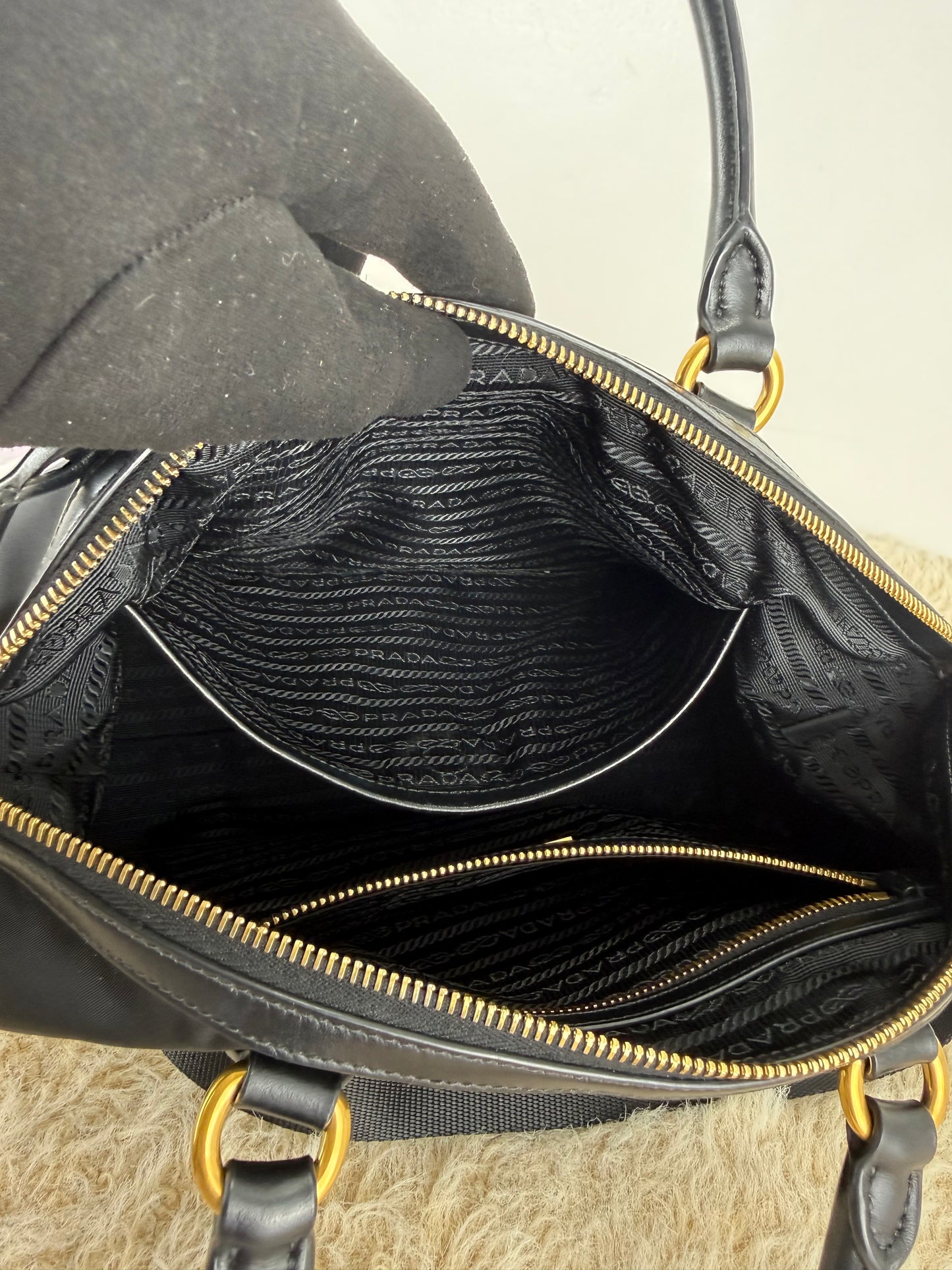 Prada Tessuto Nylon Saffiano Shopping Tote
