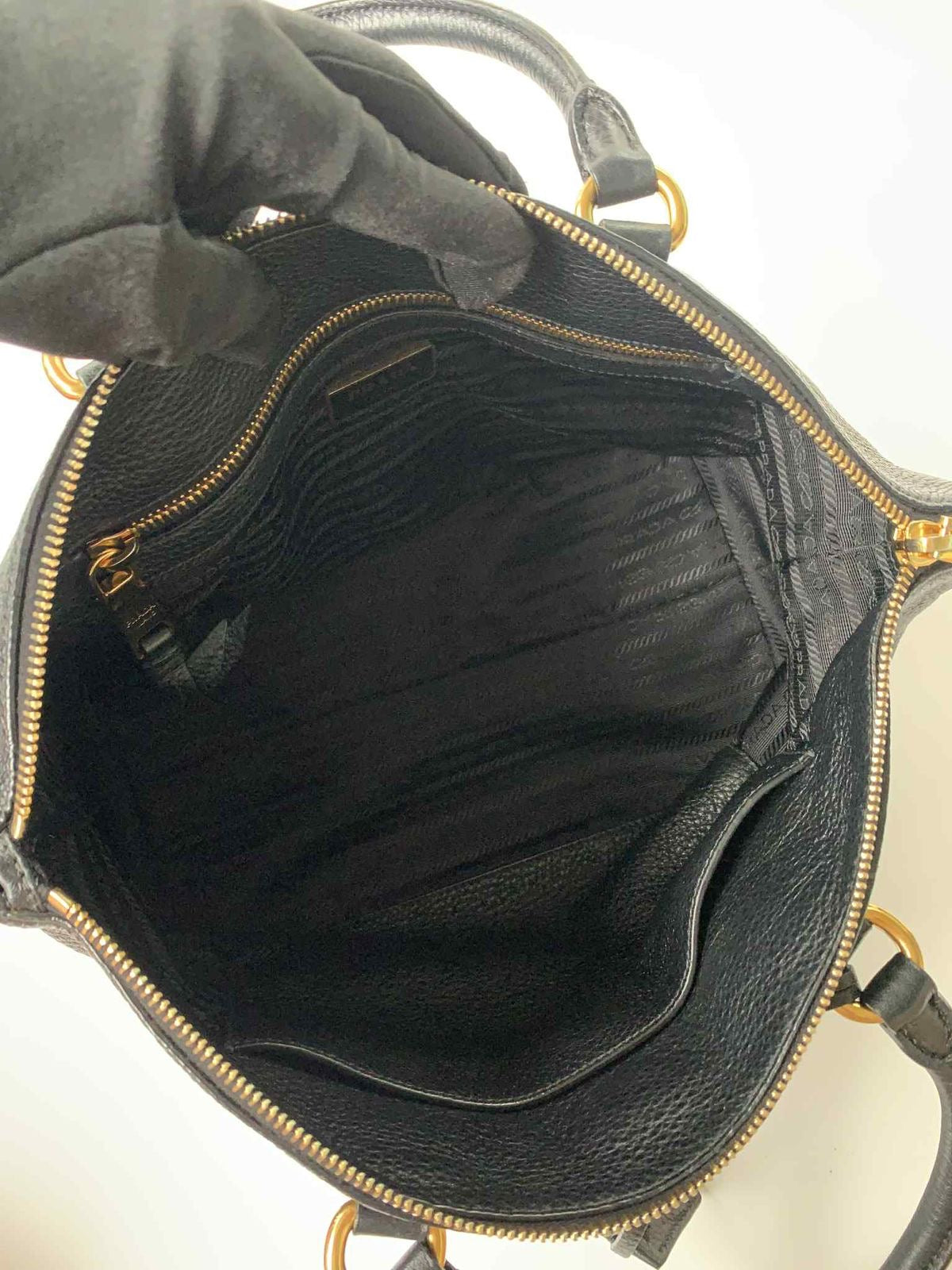 Prada Vitello Phenix Leather Top Handle Crossbody Bag