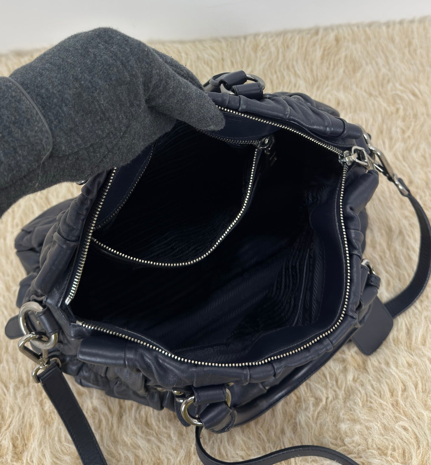 Prada Nappa Leather Gaufre Tote Bag