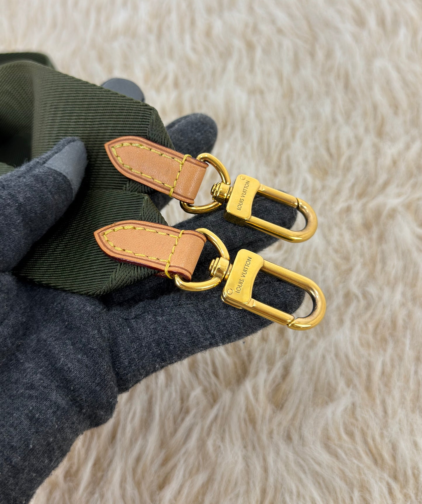 Louis Vuitton Khaki Green Multi Pochette Accessories Strap