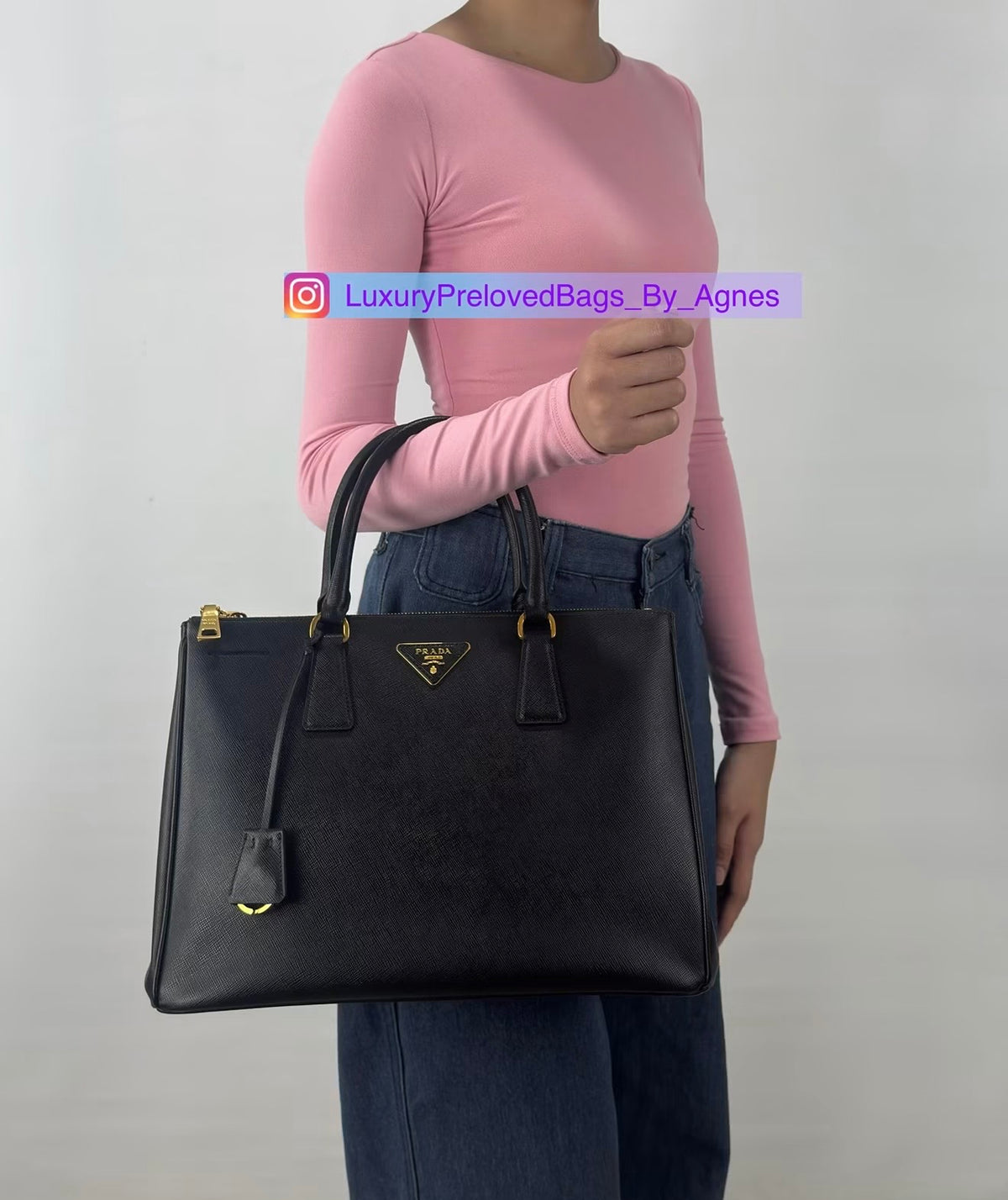 Prada Black Saffiano Leather Galleria Bag
