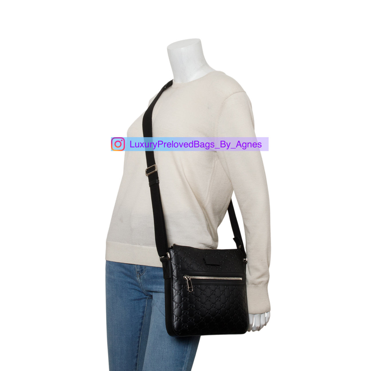 Gucci GG Signature Zip Messenger Bag