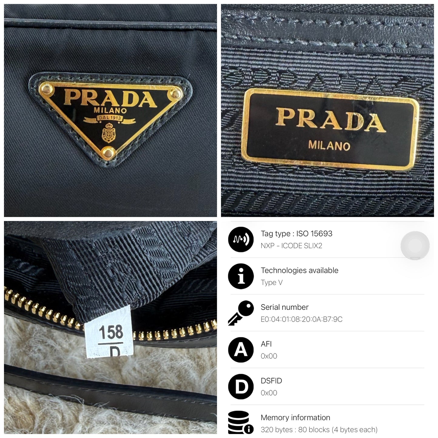 Prada Leather Zip Top Camera Crossbody Bag