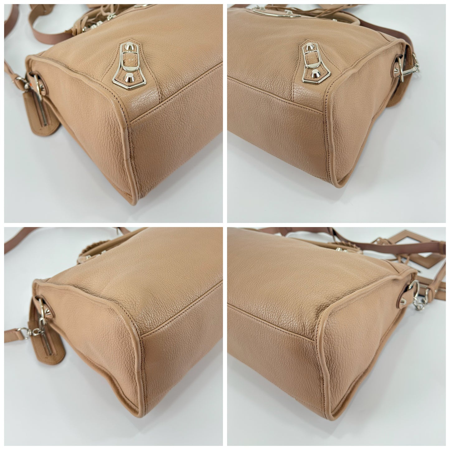 Balenciaga Rose De Sables Metallic
Edge Medium City Bag