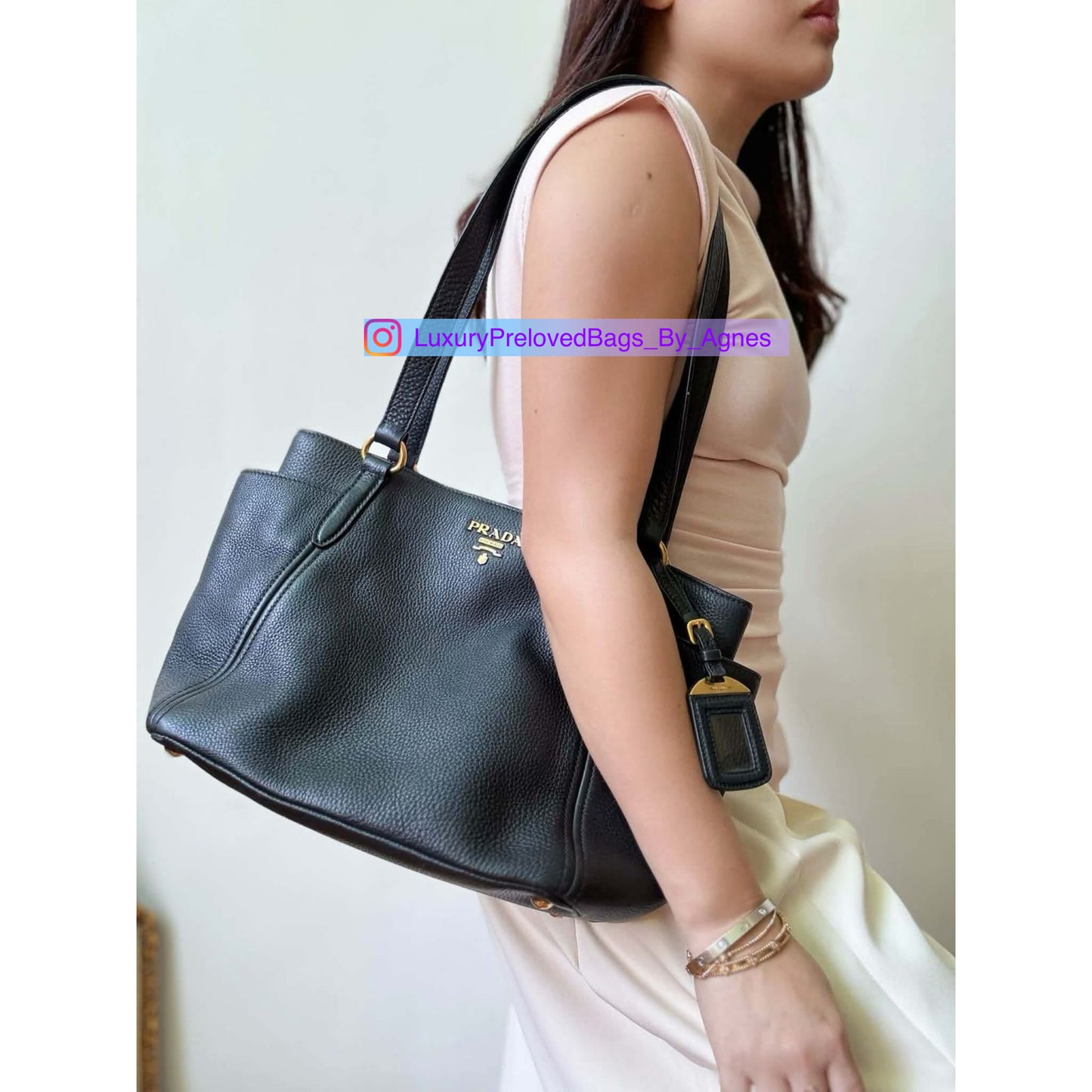 Prada Vitello Daino Leather Shoulder Bag