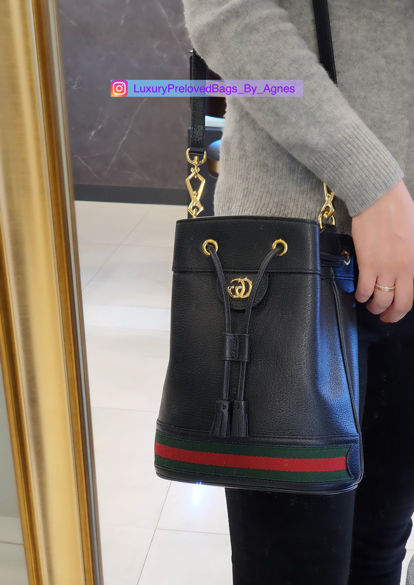 Gucci GG Ophidia Small Leather Bucket Bag