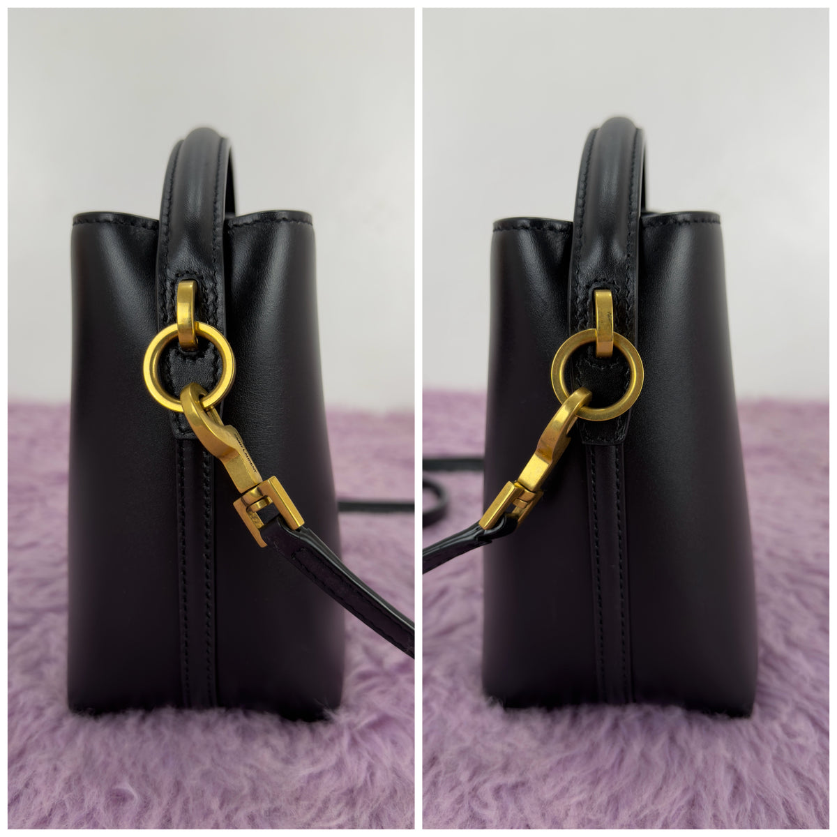 Saint Laurent Le 37 Mini In Shiny Leather