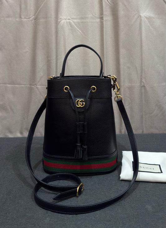 Gucci GG Ophidia Small Leather Bucket Bag