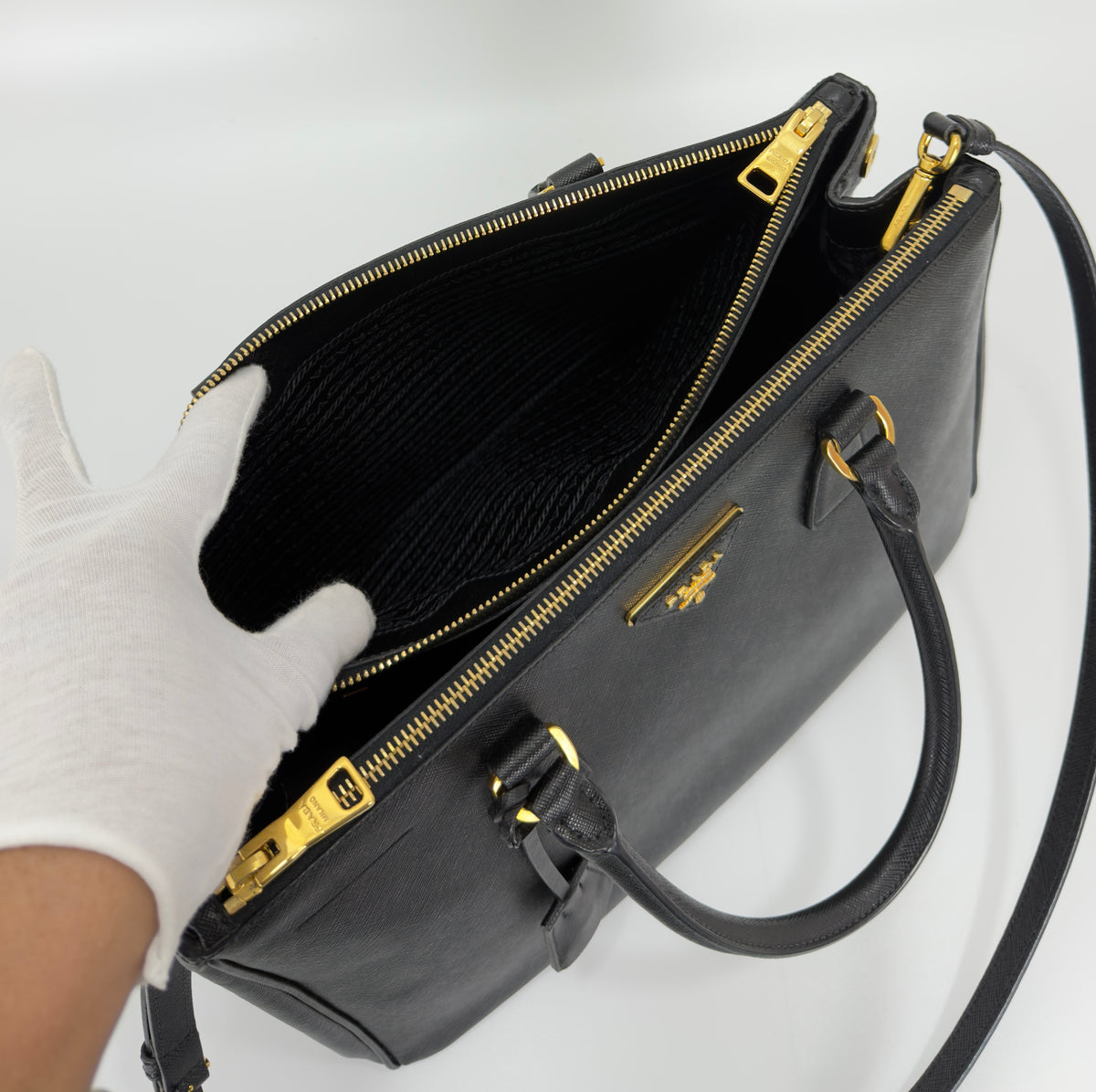 Prada Black Saffiano Leather Galleria Bag