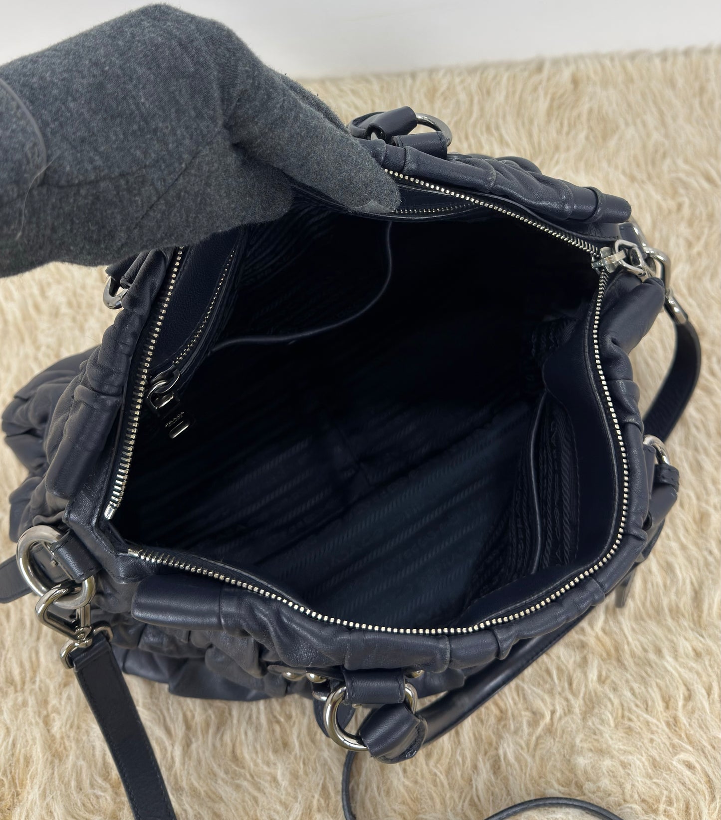Prada Nappa Leather Gaufre Tote Bag