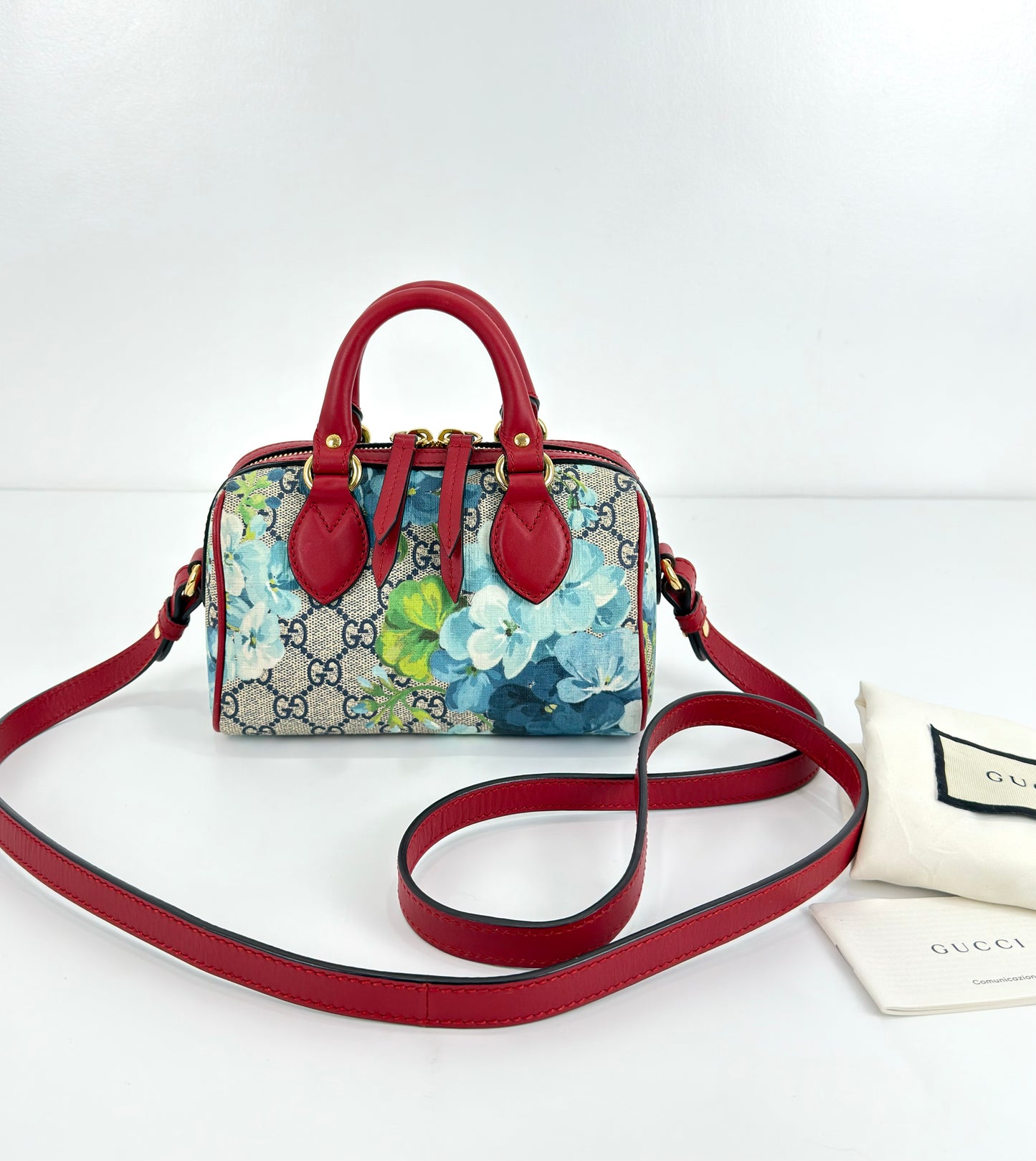 Gucci GG Supreme Monogram Blooms Mini Boston Bag