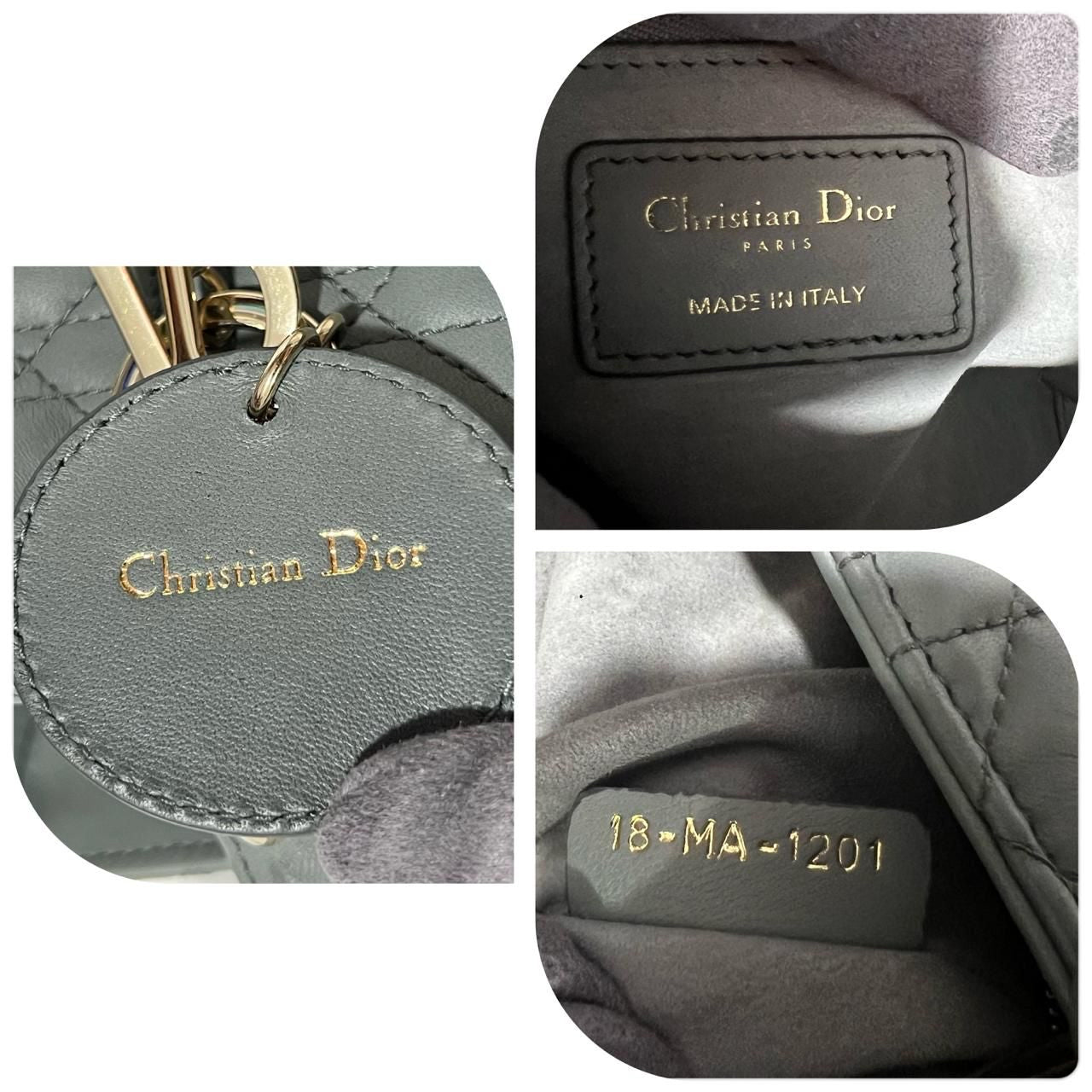 Lady Dior Medium Ombre Gradient Black-Grey