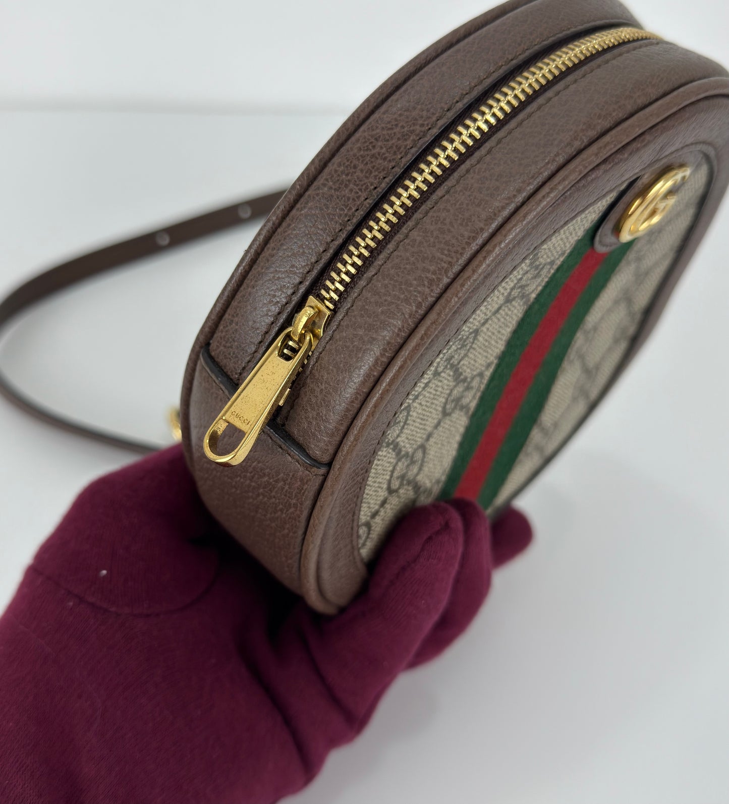 Gucci Mini GG Supreme Round Ophidia Backpack