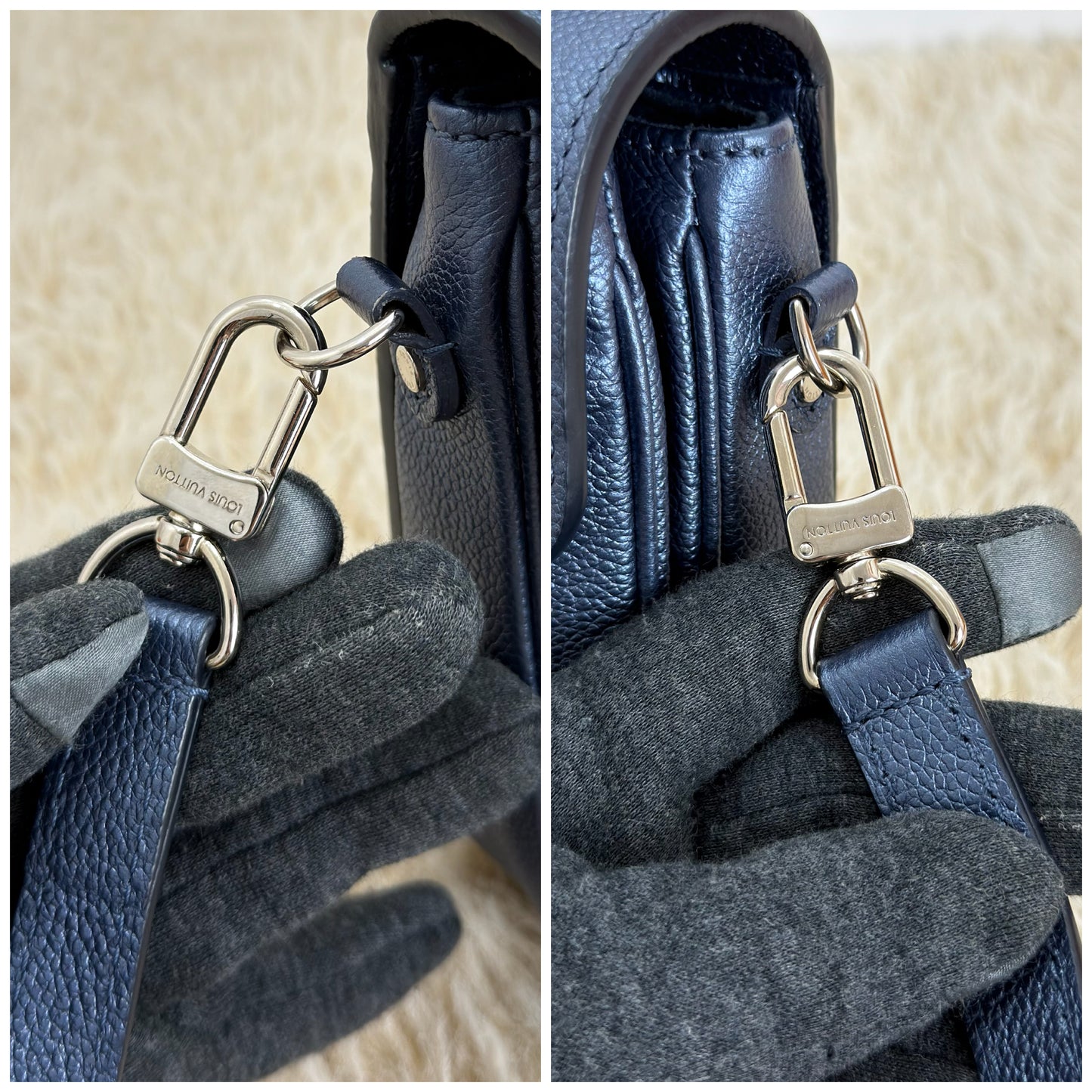 Louis Vuitton Navy Nacre Metallic Empreinte
Monogram Giant Pochette Metis