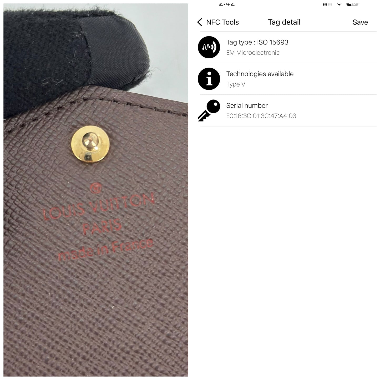 Louis Vuitton Damier Ebene Sarah Wallet