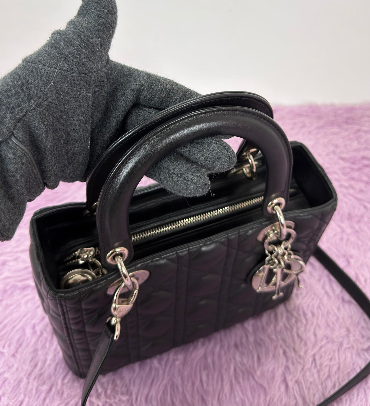 Dior Medium Lady Dior Cannage Lambskin