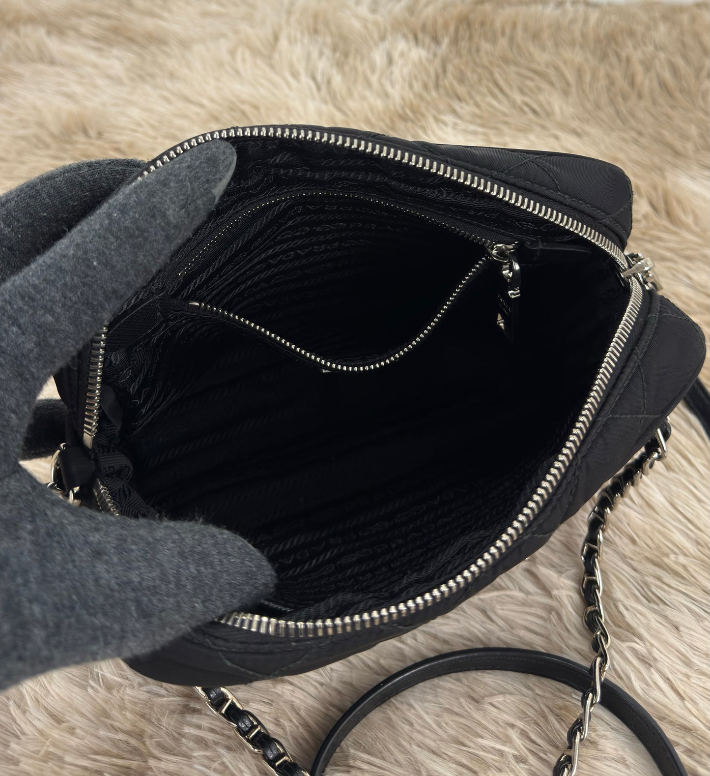 Prada Nylon Tessuto Impuntu Quilted Bandoliera