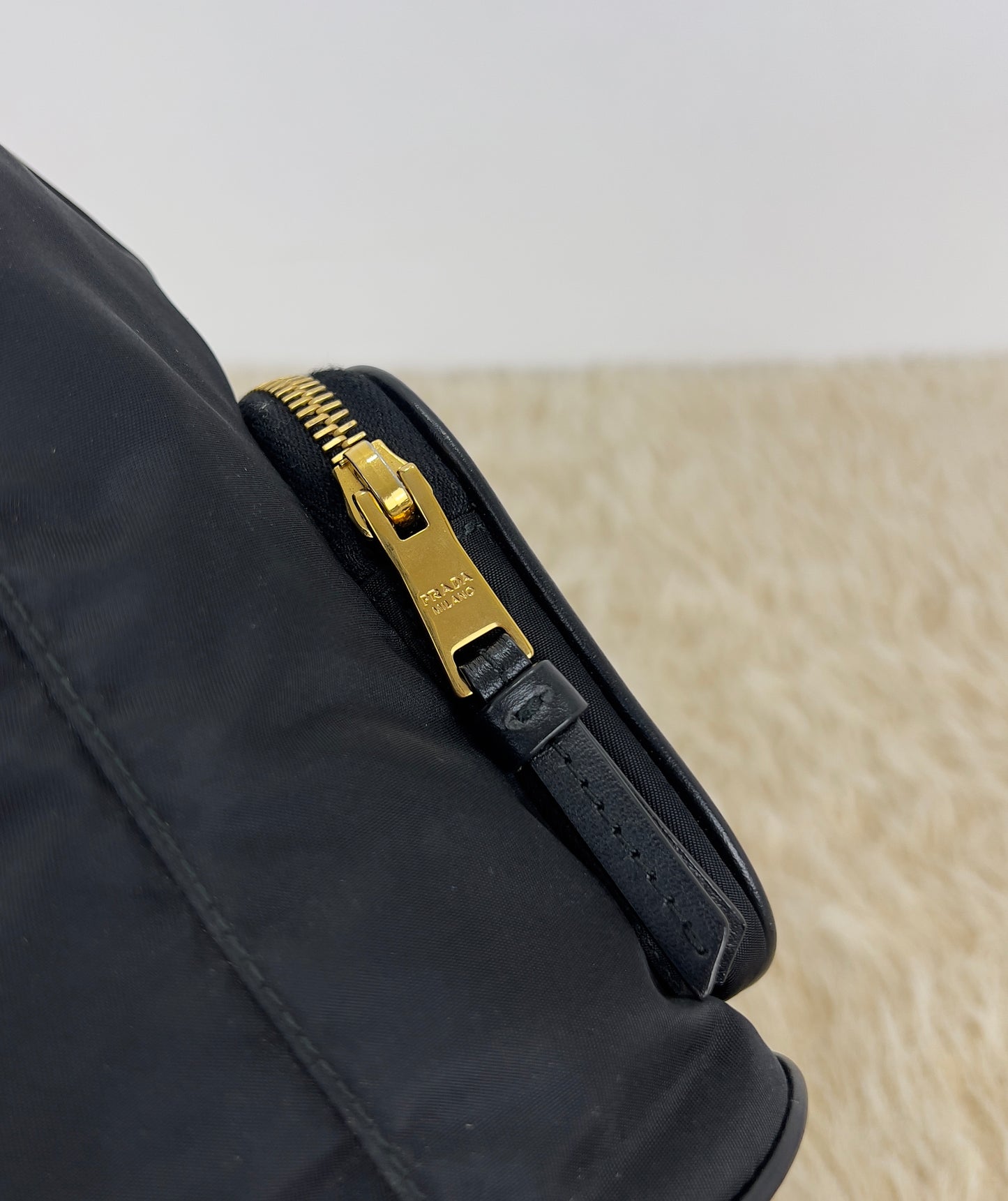 Prada Drawstring Bucket Bag Tessuto