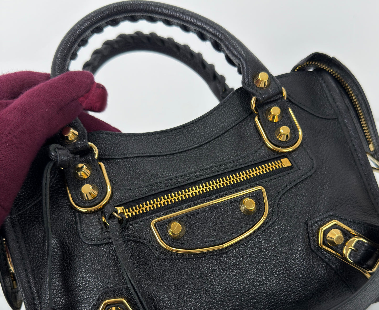 Balenciaga Black Leather Mini Classic Metallic
Edge City Bag