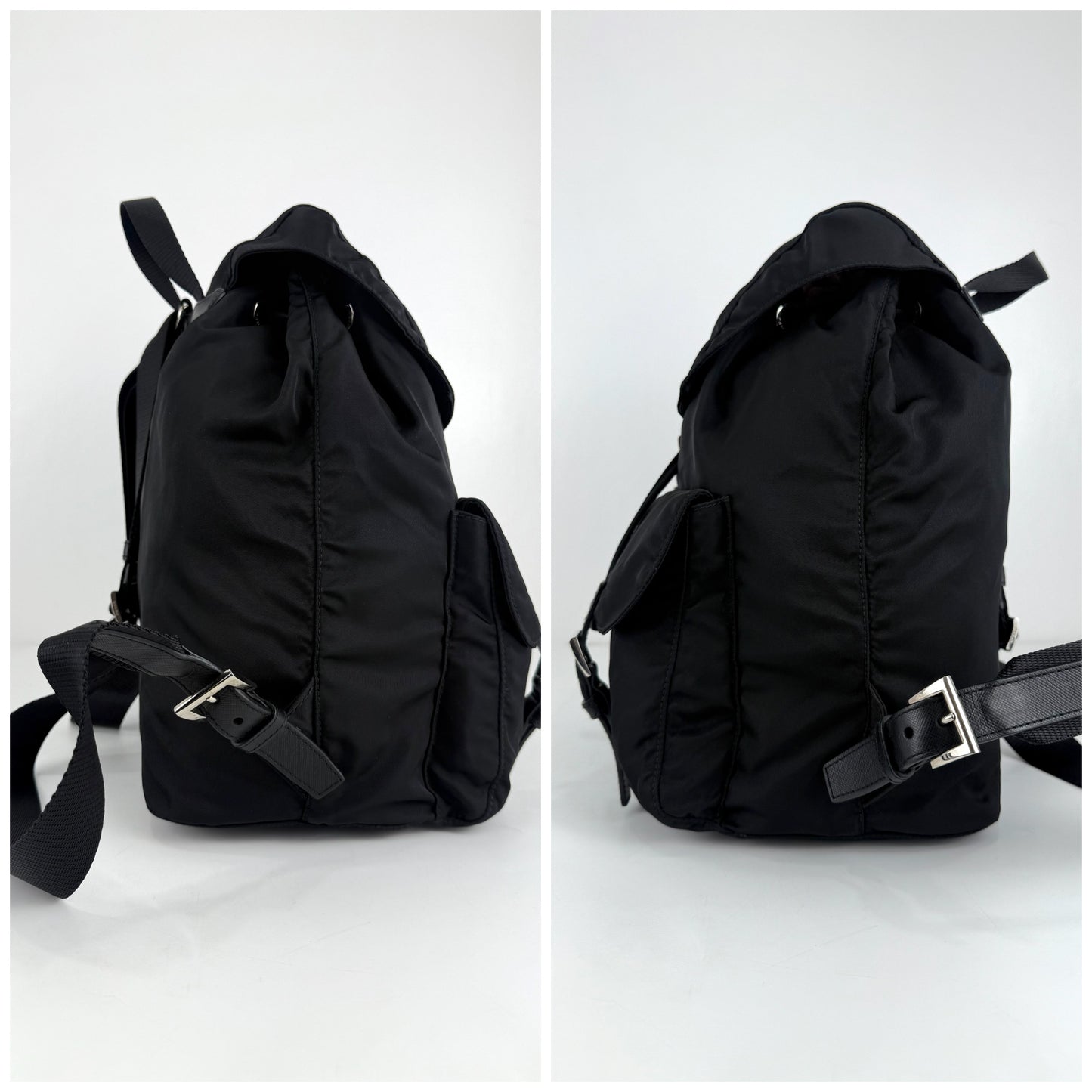 Prada Enamel Triangle Logo Re-Nylon Medium Backpack