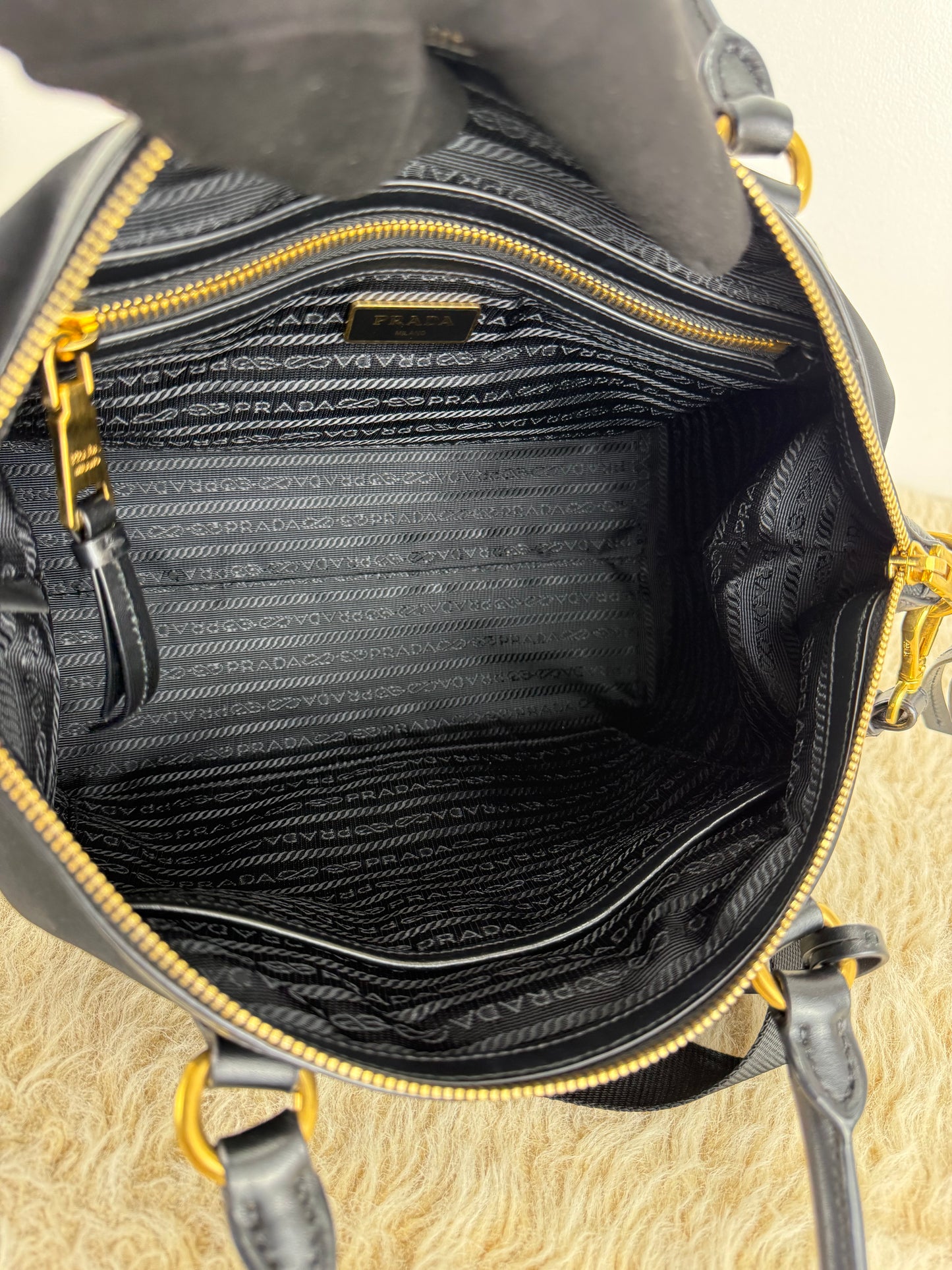 Prada Tessuto Nylon Saffiano Shopping Tote