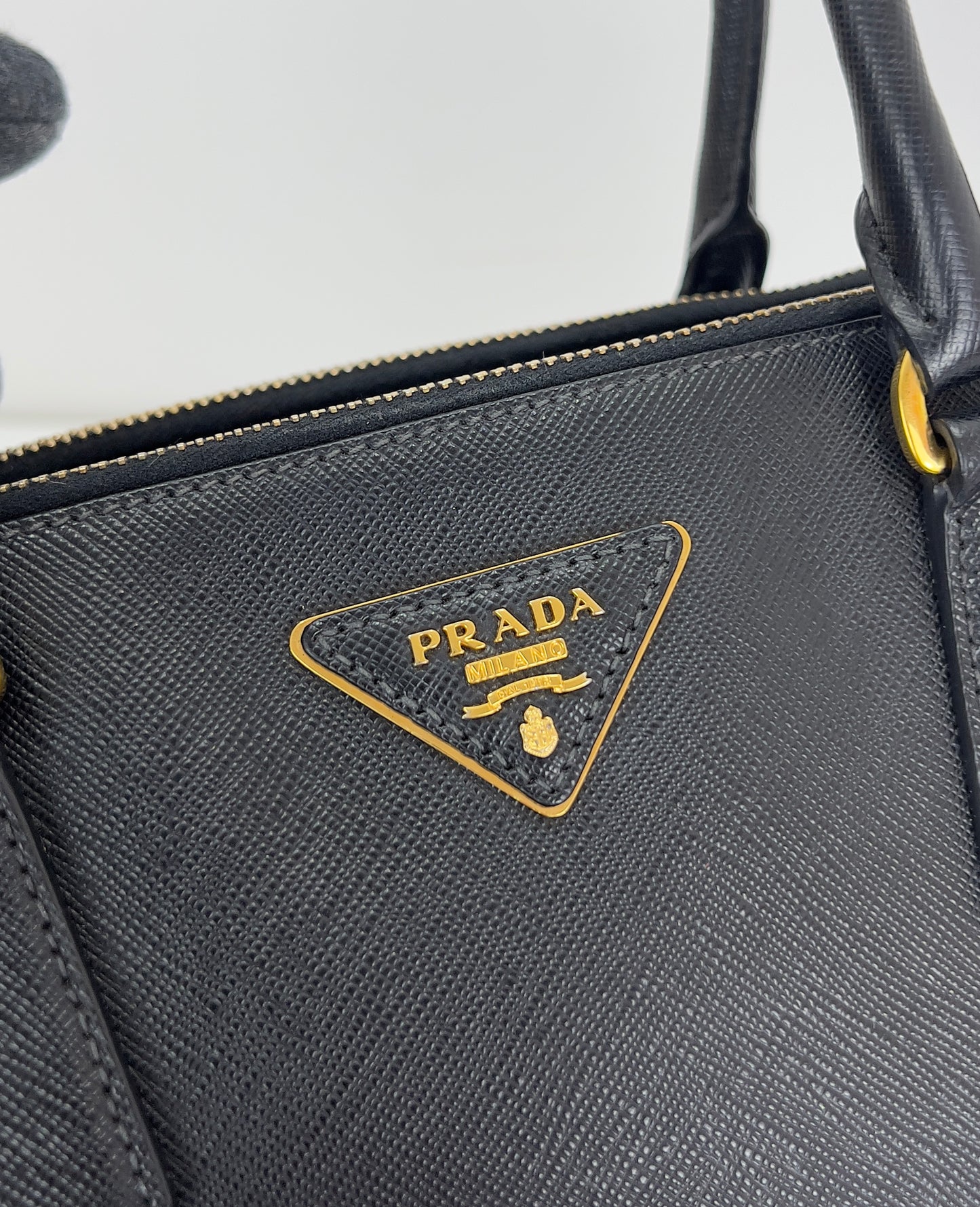 Prada Saffiano Leather Small Galleria Double Zip Tote Bag