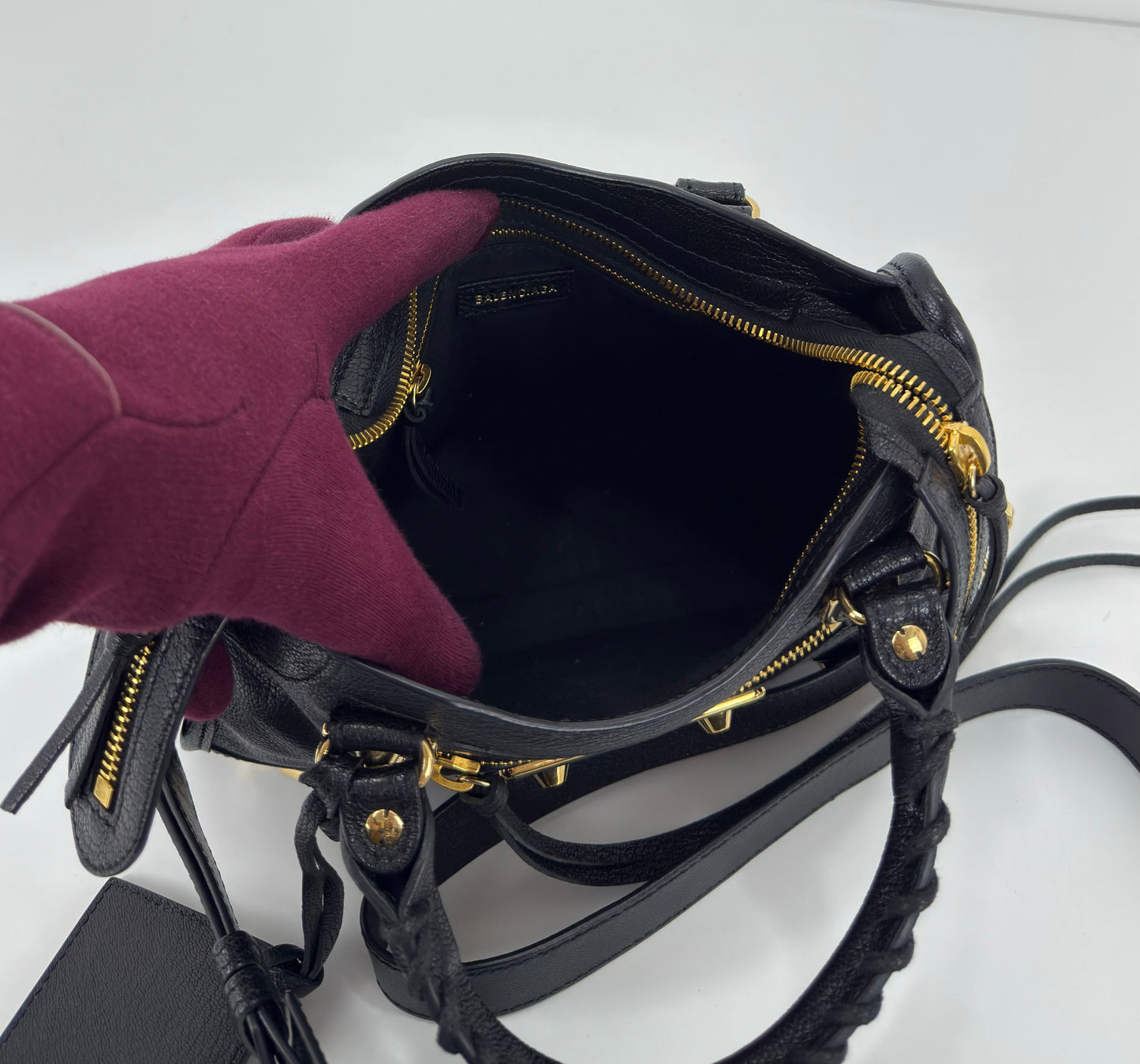 Balenciaga Black Leather Mini Classic Metallic
Edge City Bag