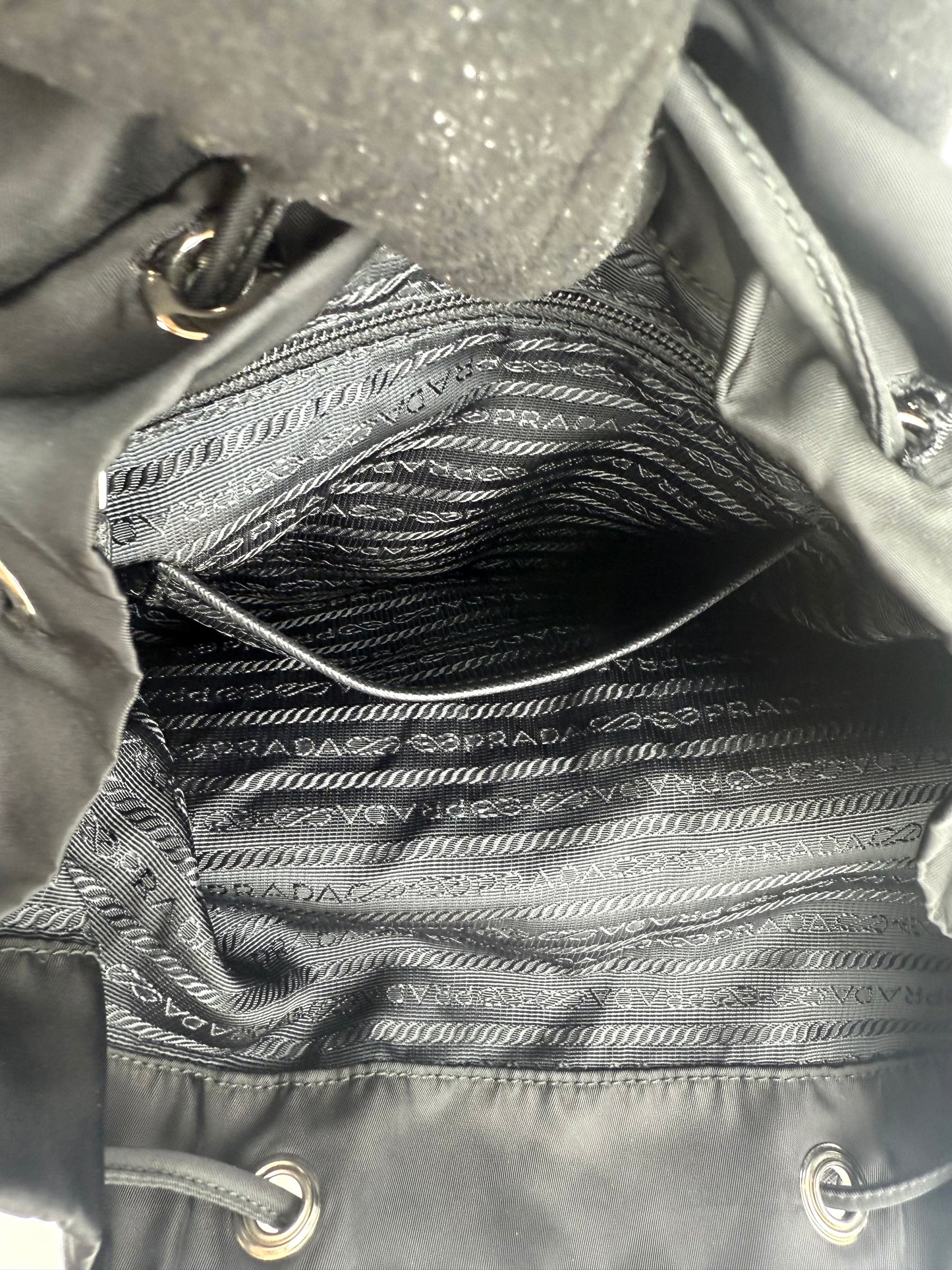 Prada Enamel Triangle Logo Re-Nylon Medium Backpack