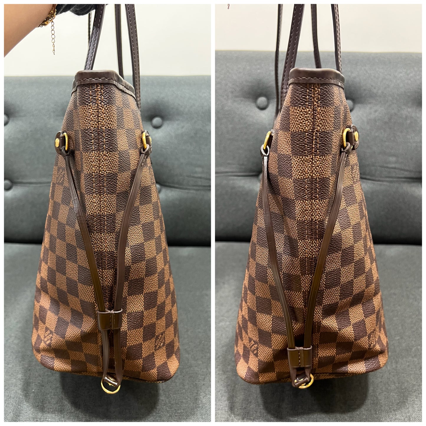 Louis Vuitton Neverfull MM Damier Ebene With Pouch