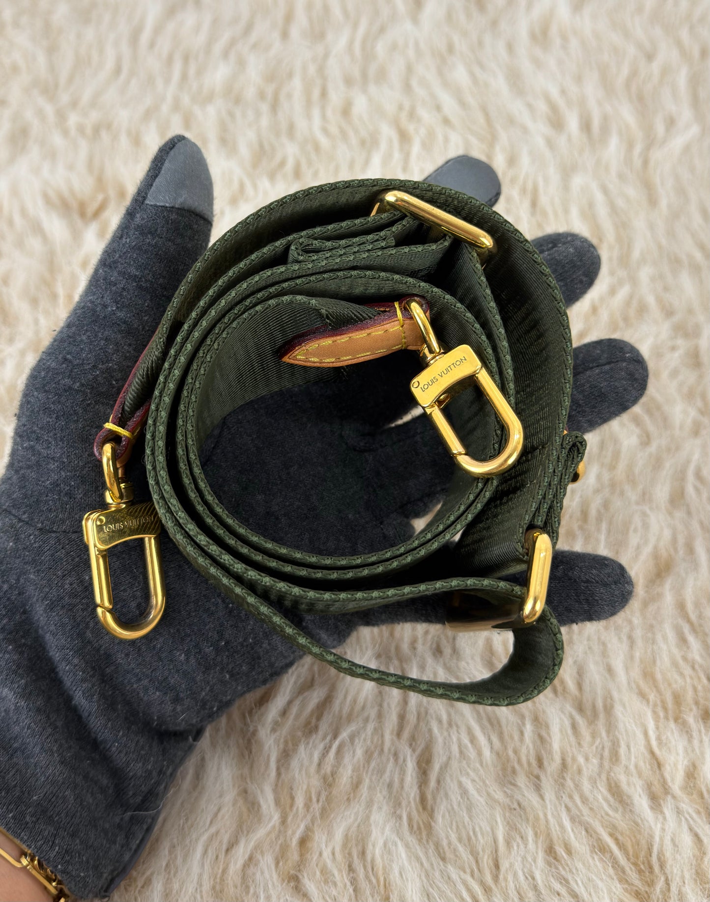 Louis Vuitton Khaki Green Multi Pochette Accessories Strap