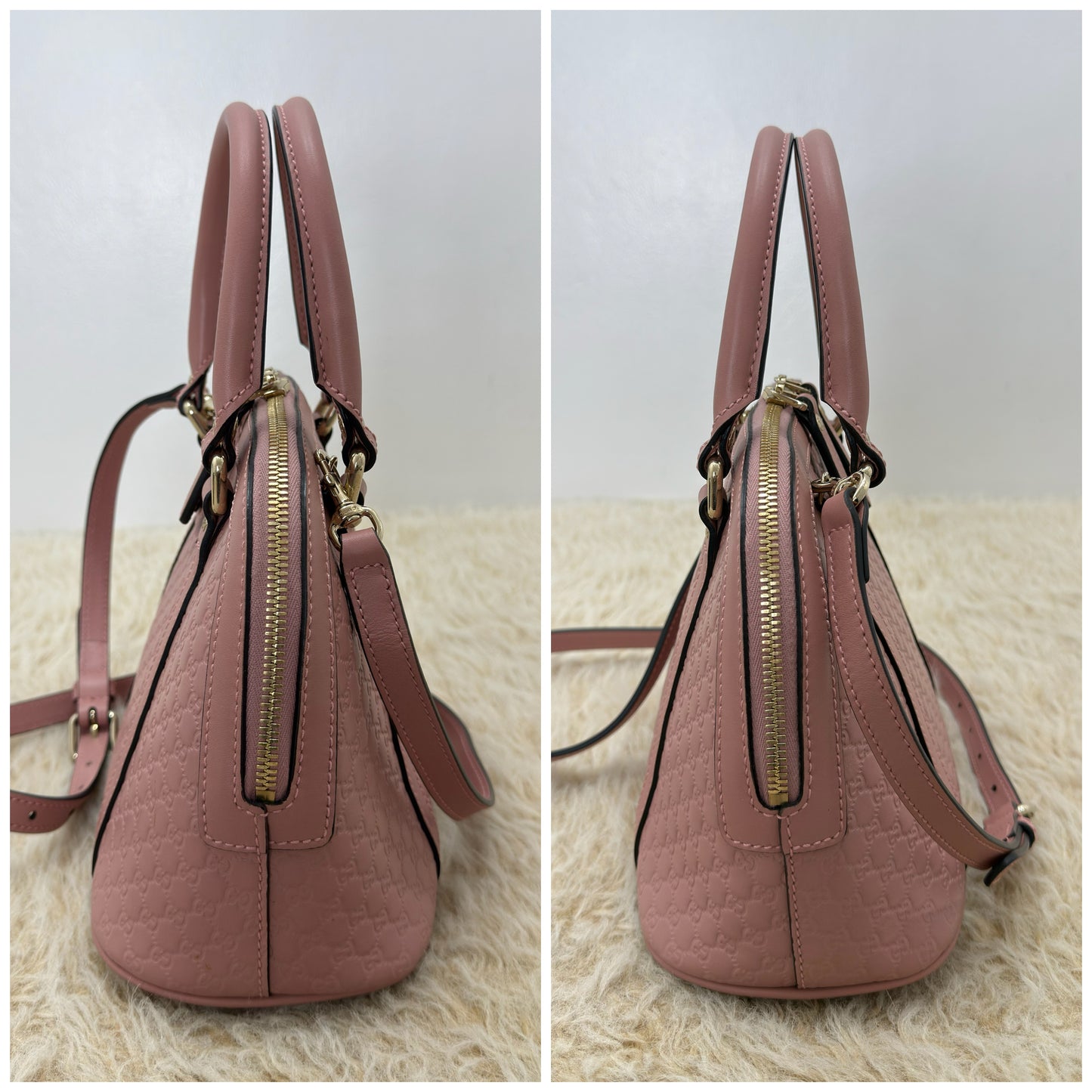 Gucci Pink Guccissima Leather Mini Dome Bag