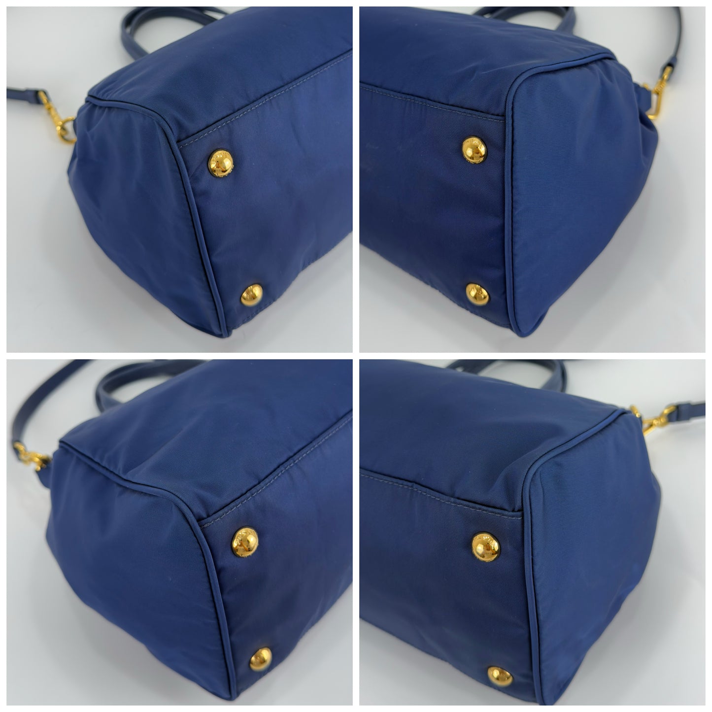 Prada Zip Convertible Tote Tessuto/Saffiano Blue