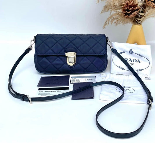 Prada Shoulder Bag Quilted Pochette