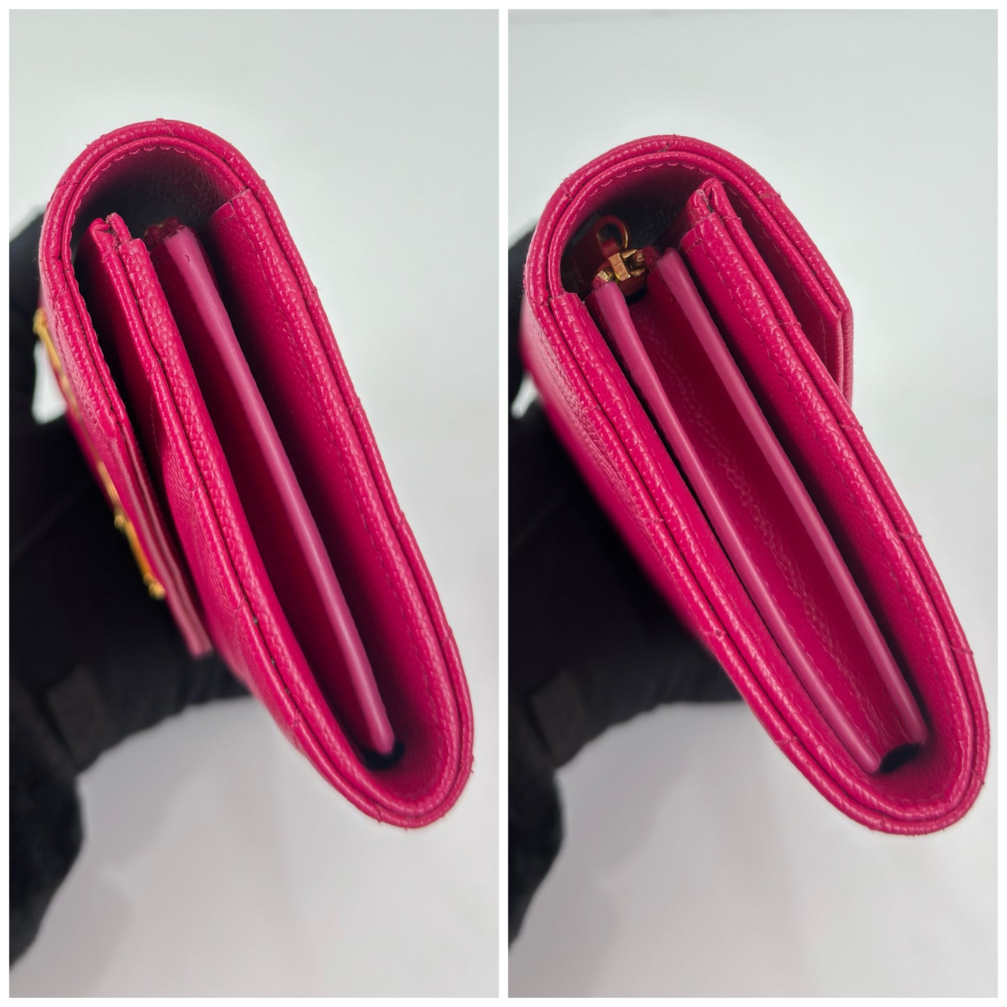 Saint Laurent Monogram Matelassé Wallet In Pink