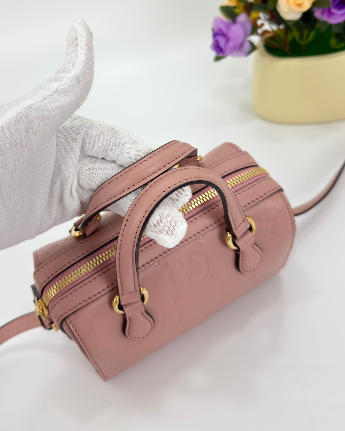 Gucci GG Convertible Boston Bag Jumbo Embossed